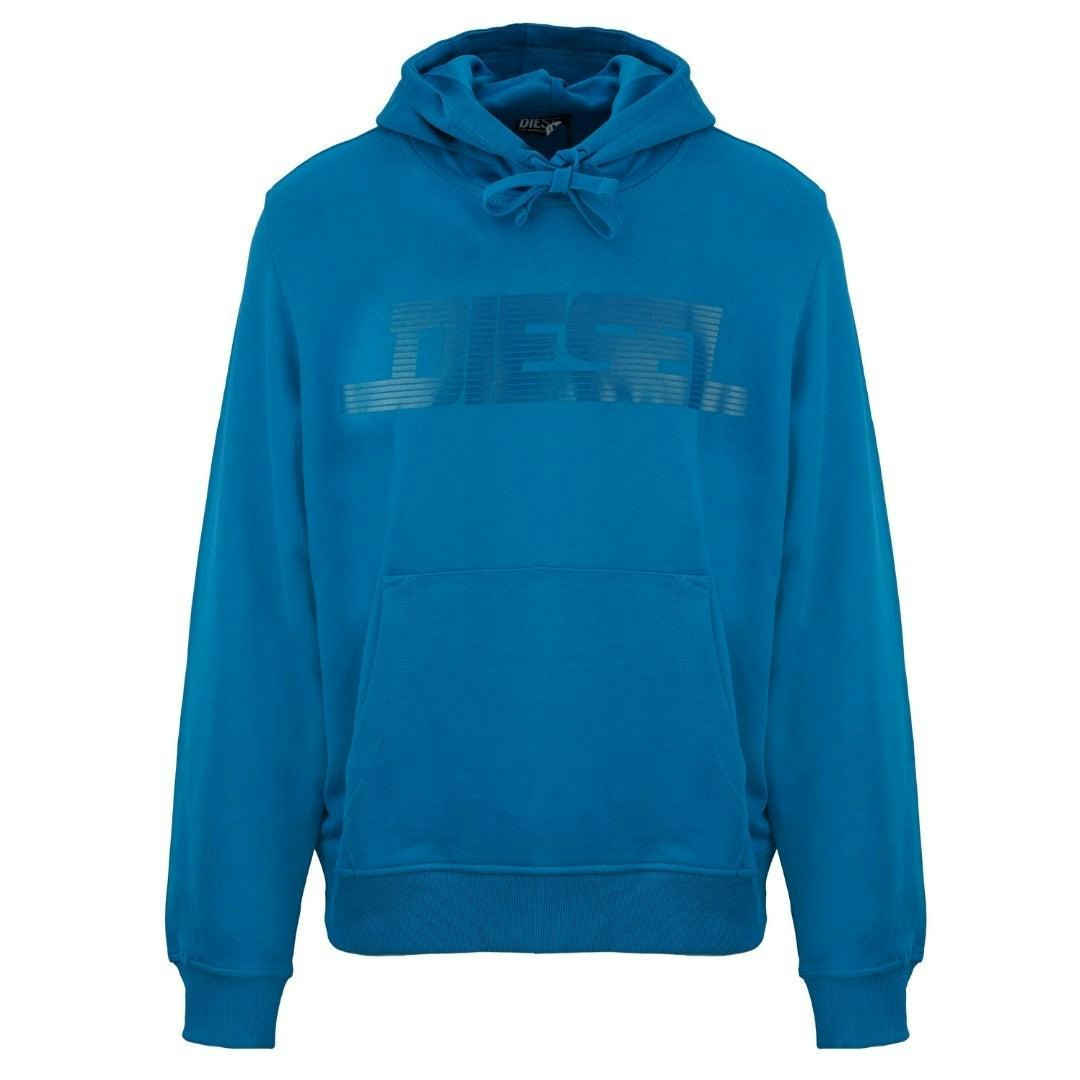 Diesel Men's Blue Monotone Logo Hoodie - Sapphire - Sapphire - Xl