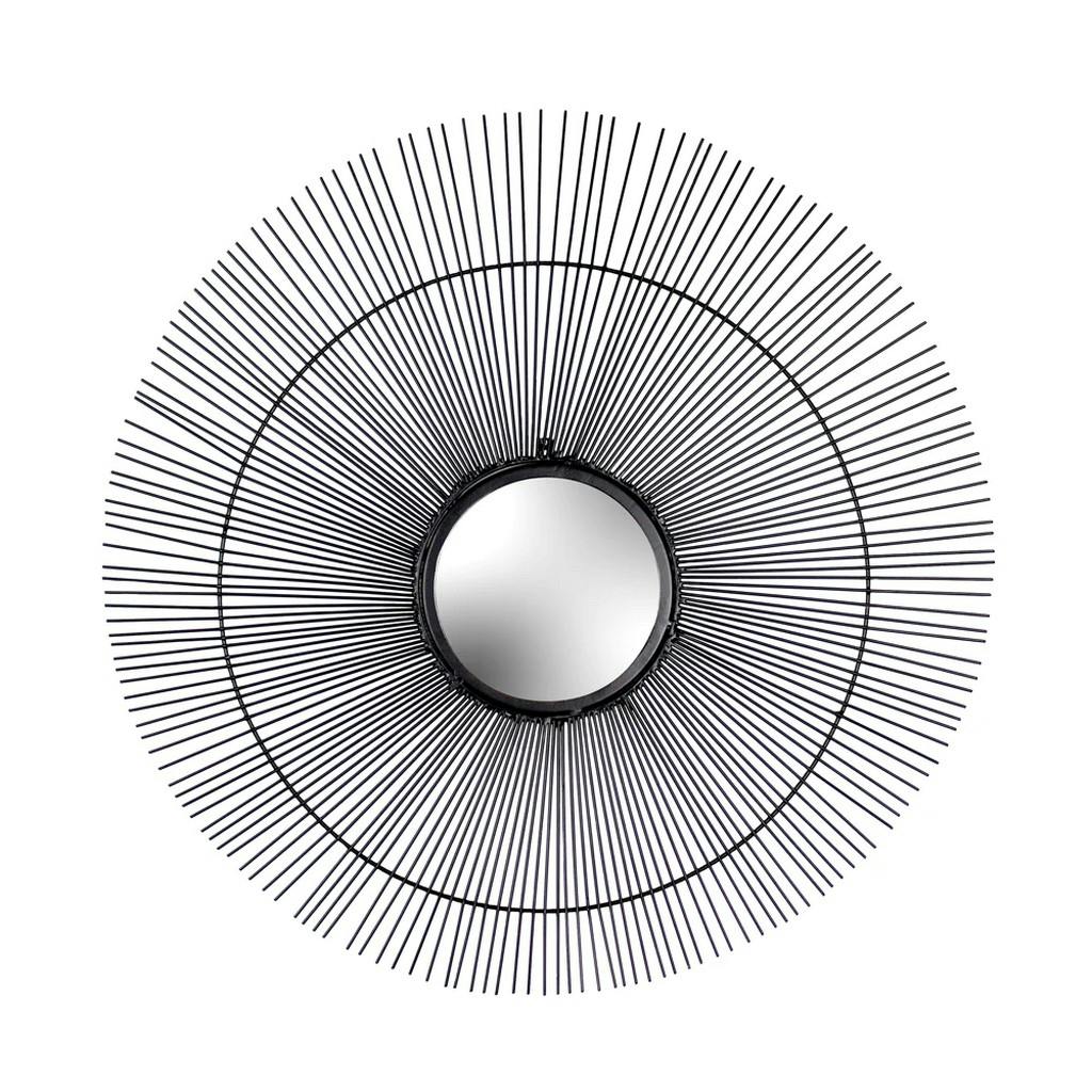 Paoletti Black Wire Round Wall Mirror - 70Cm X 70Cm - 100% Mixed