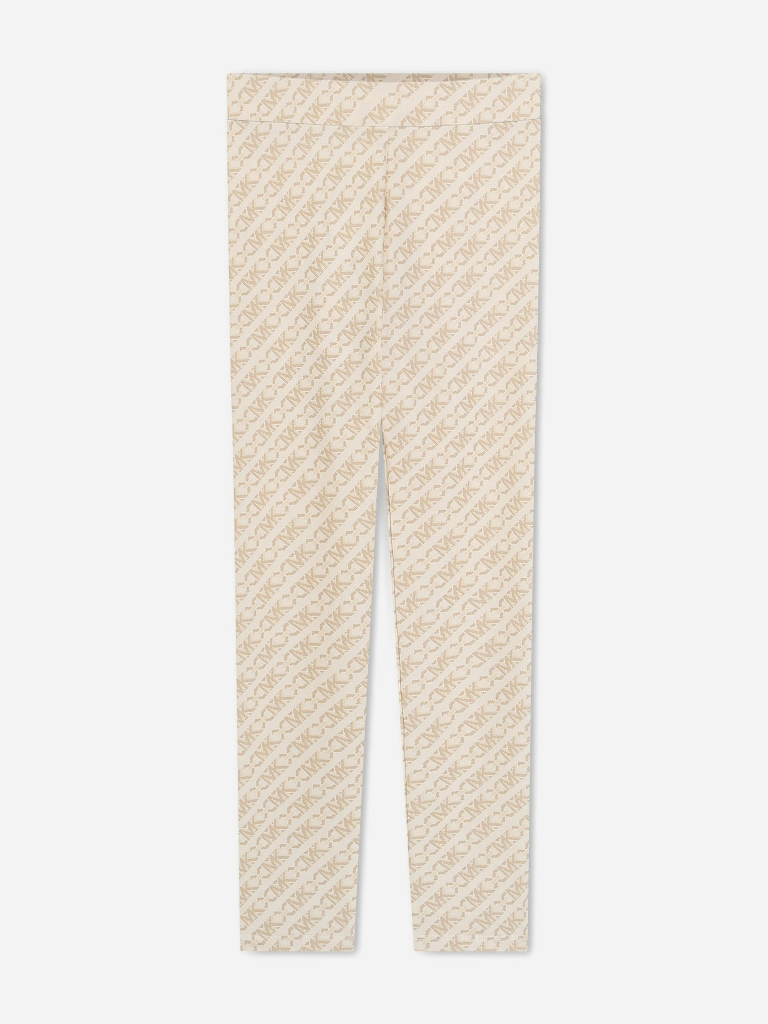 Michael Kors Girls Ivory Logo Leggings In - 12 Yrs