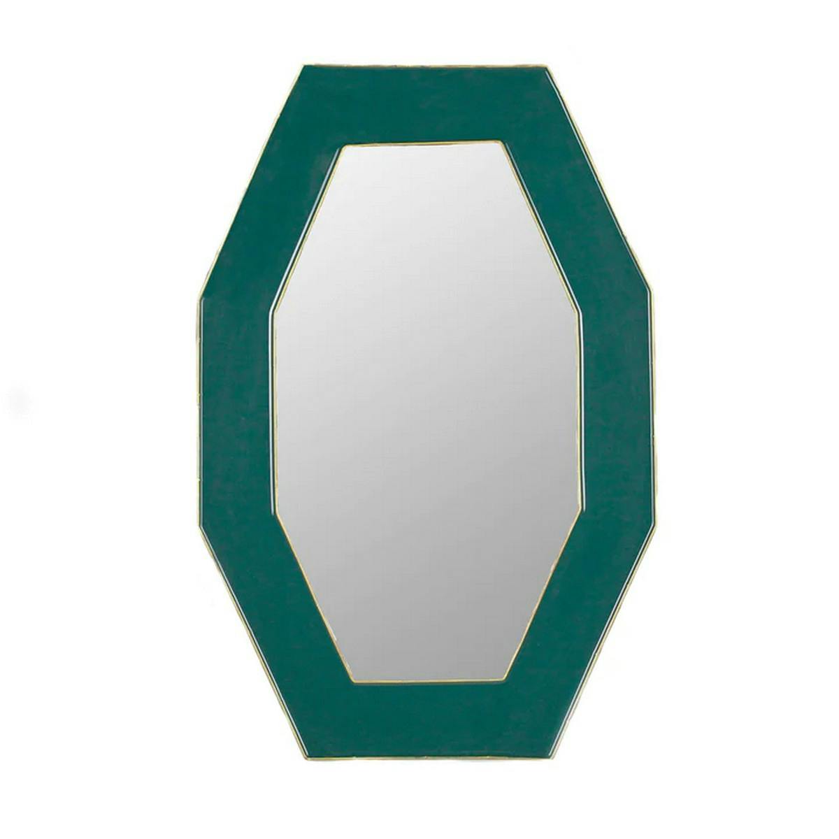 Paoletti Octagonal Wall Mirror - Teal - One Size - Teal - 100% Mixed