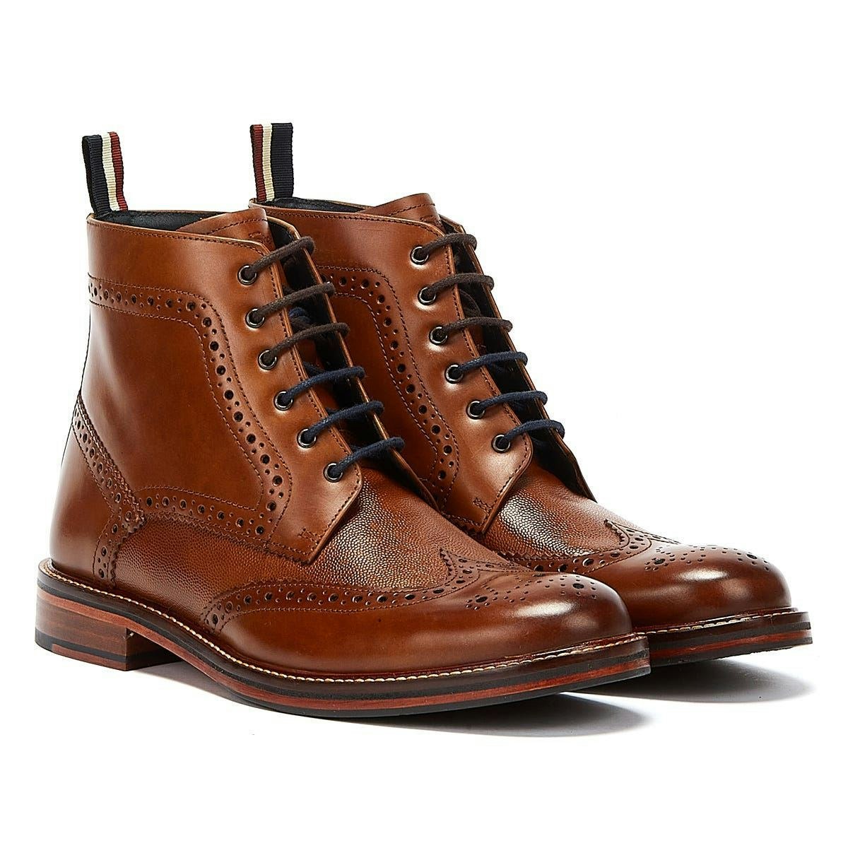 Ben Sherman Men's - Bs12602 Alfred Brogue Boots - Tan - Uk 10 / Eu 44 / Us 11