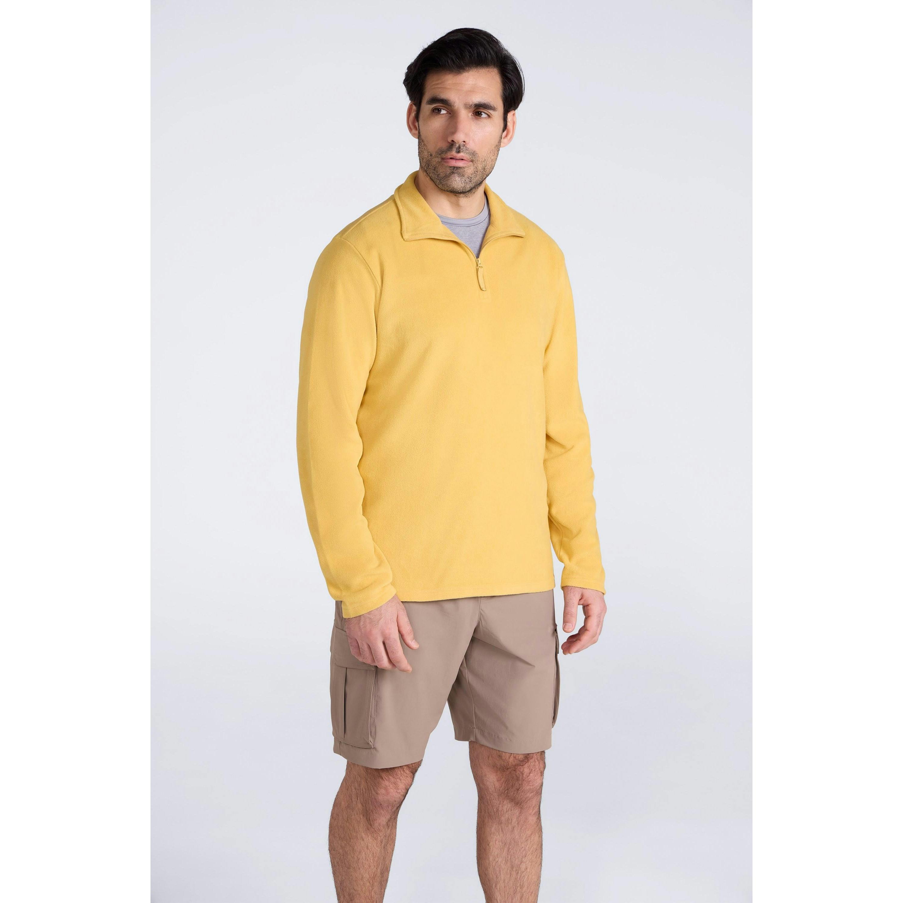Mountain Warehouse Men's Yellow Camber Ii Camo Half Zip Fleece Top - Bright - 3XL - Bright - 100% Polyester