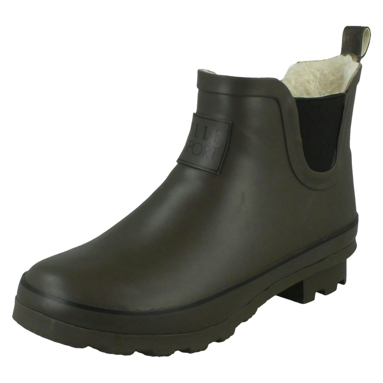 Elle Sport Women's Brown Pull On Ankle Wellington Boots X1277 - Uk 8