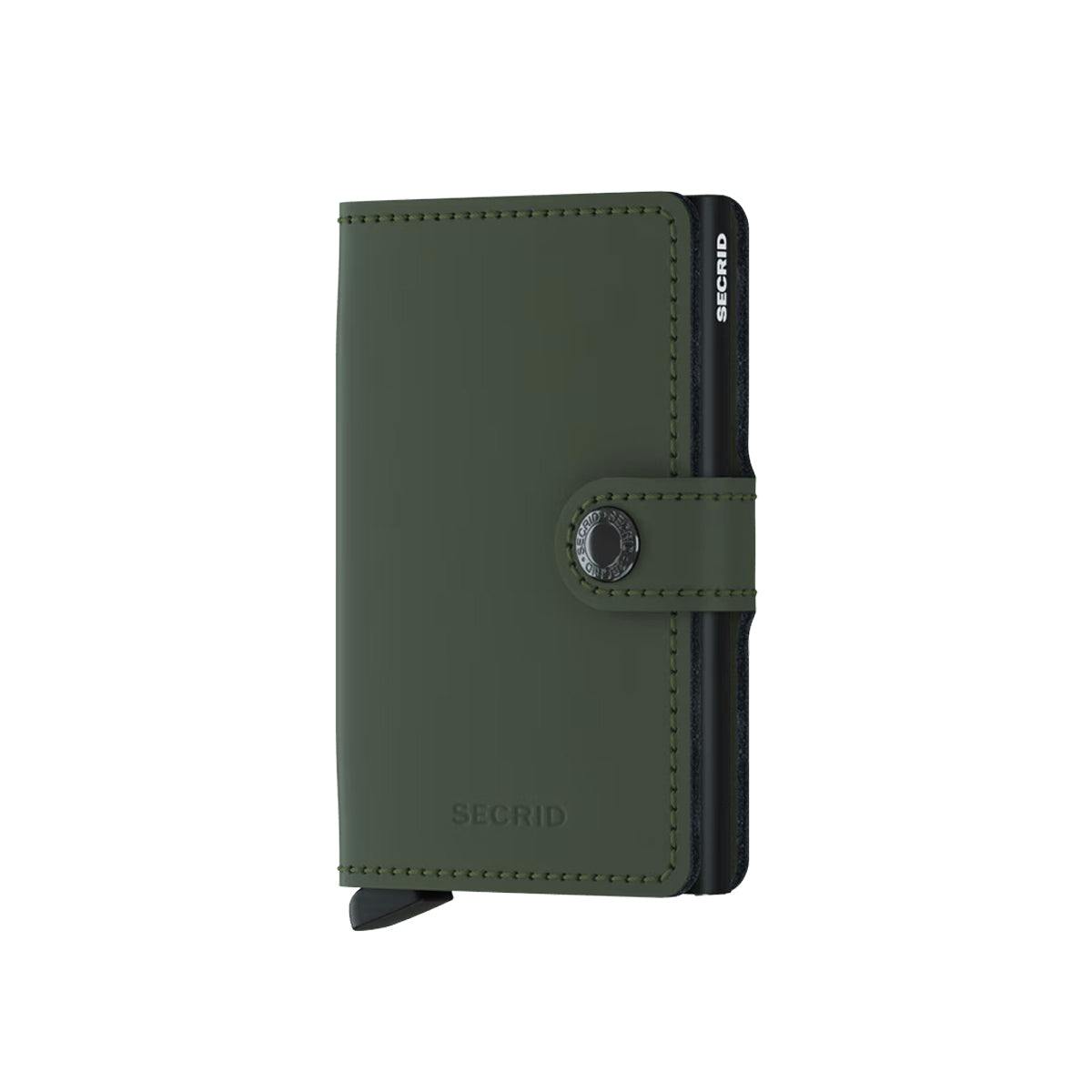 Secrid Green/Black Mini Wallet Matte Leather