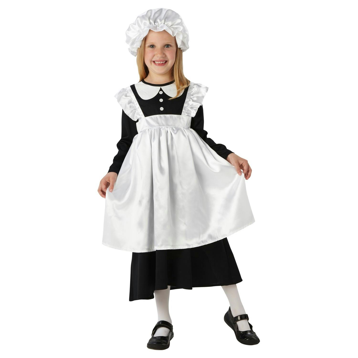 Bristol Novelty Girls Black/White Victorian Maid Costume - S