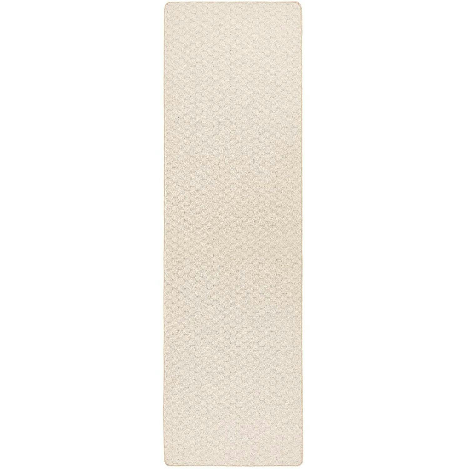 Rackhams Cream Textured Washable Honeycomb Mat And Runner - 67X230 Cm