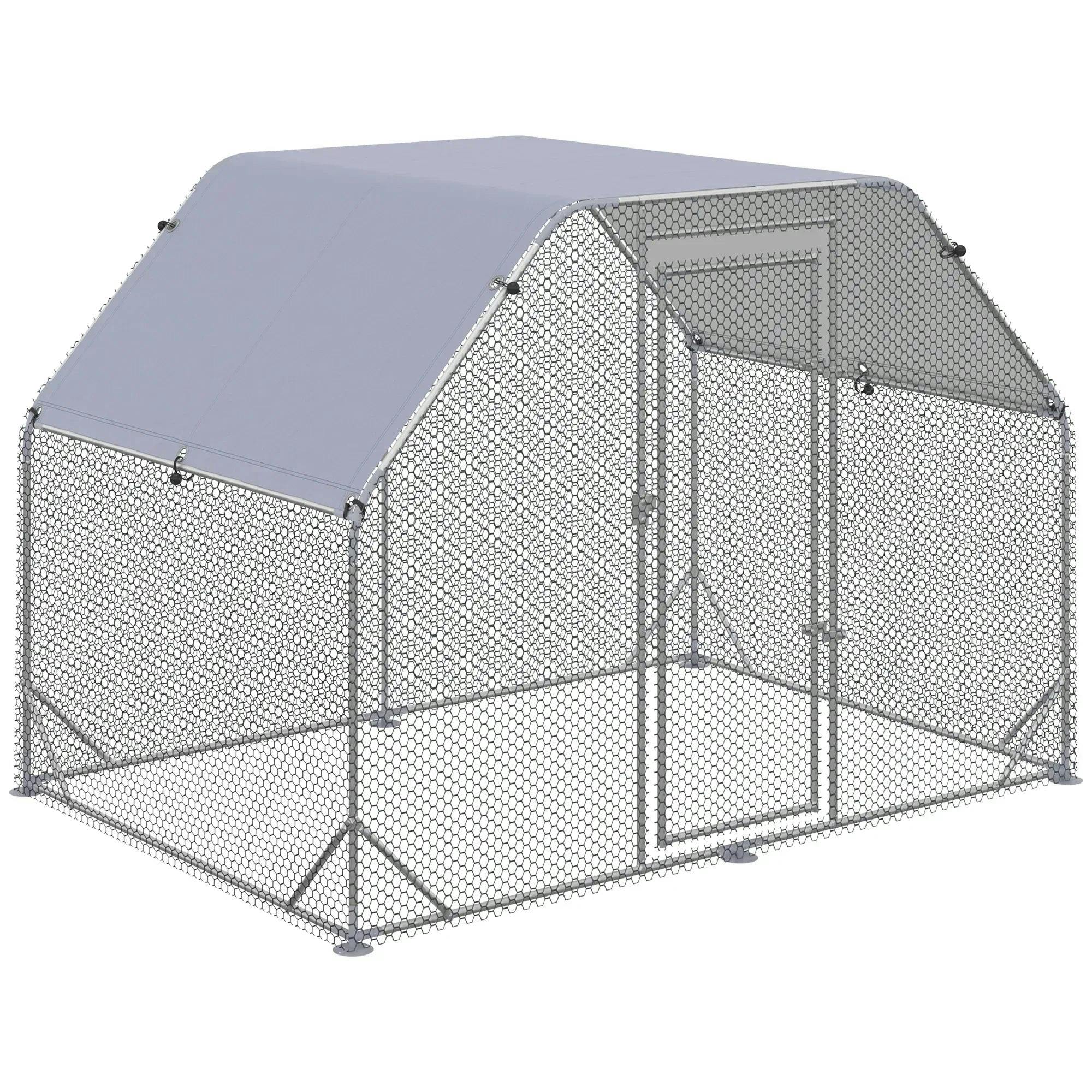 Pawhut Chicken Run W/ Roof, Walk In Chicken Coop, Hen House - 280 X 190 X 195 Cm - Image 5
