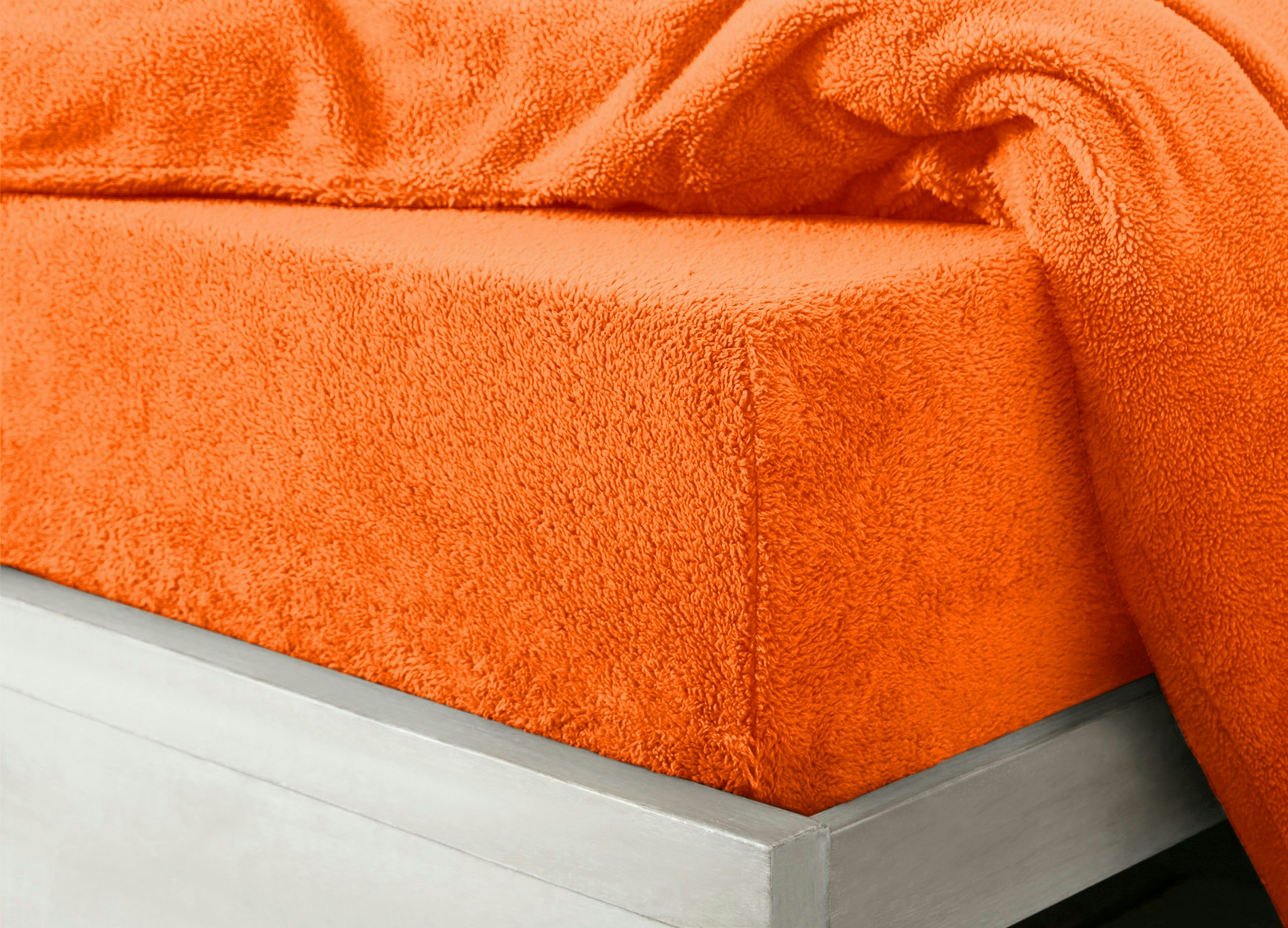 Rackhams Orange Teddy Fleece Warm And Cosy Fitted Sheet - Single