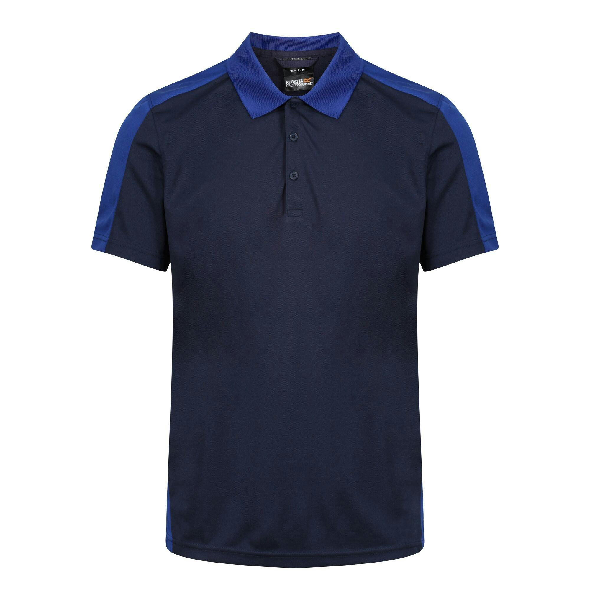 Regatta Contrast Coolweave Pique Polo Shirt - Navy/New Royal - Navy/New Royal - 2XL - 100% Polyester