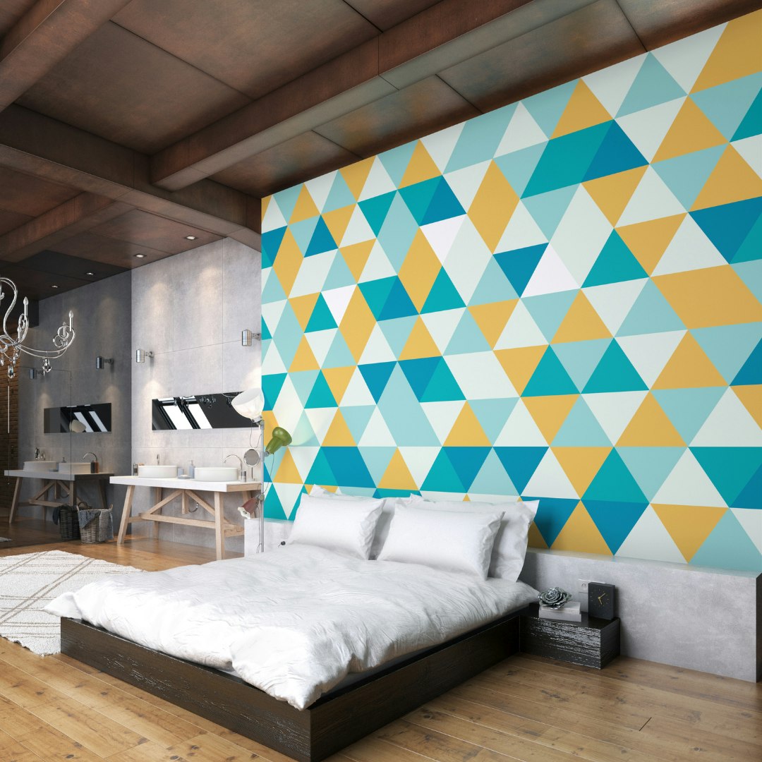 Rackhams Geometric - Jade & Mustard - Large - W350cm X H280cm