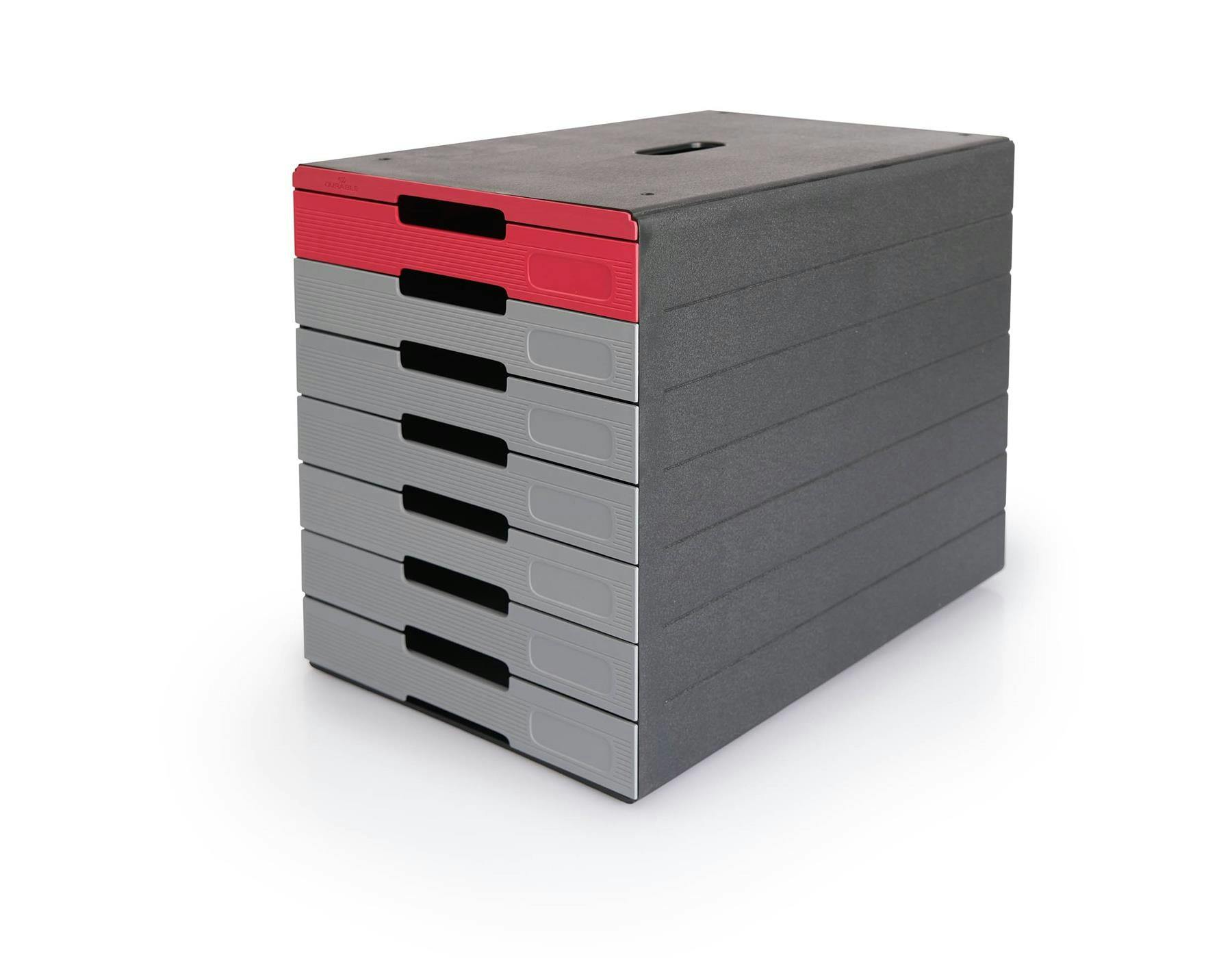 Rackhams Red Idealbox Eco 7 Drawer Recycled Plastic File Storage Organiser |