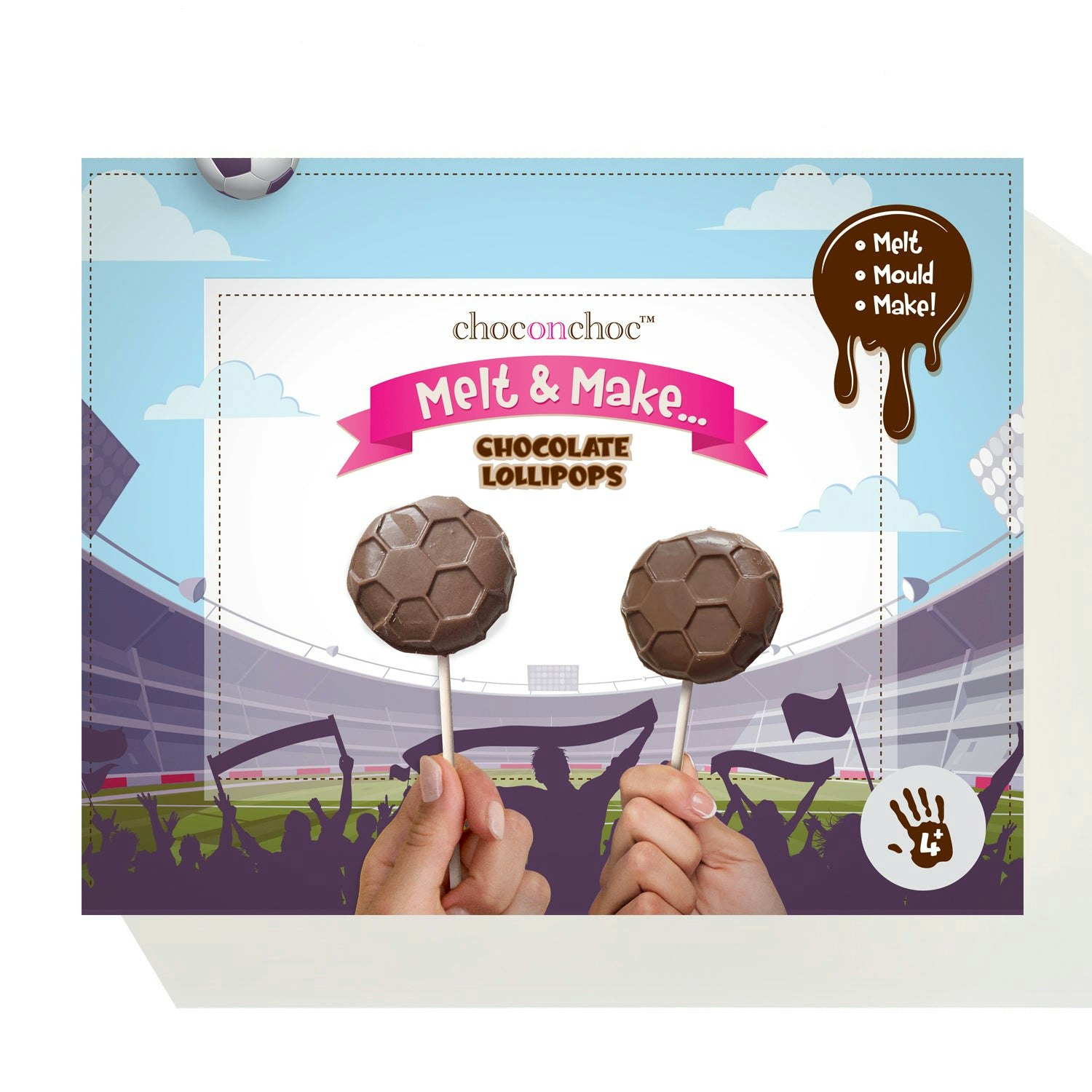 Choc On Choc Melt & Make Chocolate Football Lollies