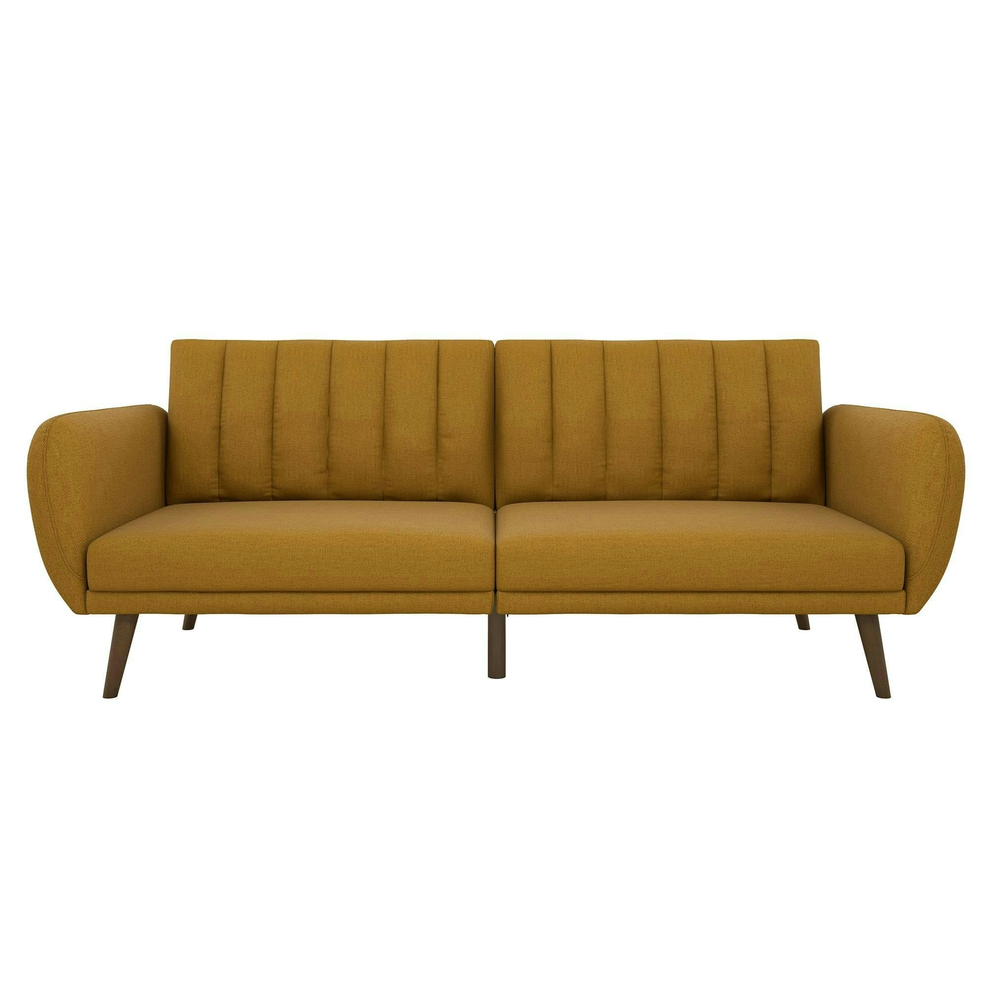 Dorel Home Yellow Brittany Sofa Bed In Linen Mustard