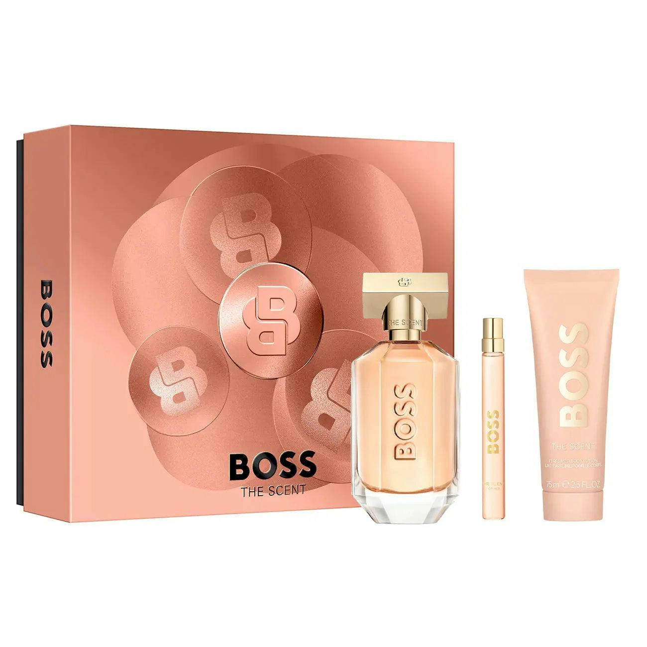Hugo Boss Amber/Peach The Scent Eau De Parfum Gift Set - Edp Spray 100Ml + Body Lotion 75Ml + Edp 10Ml