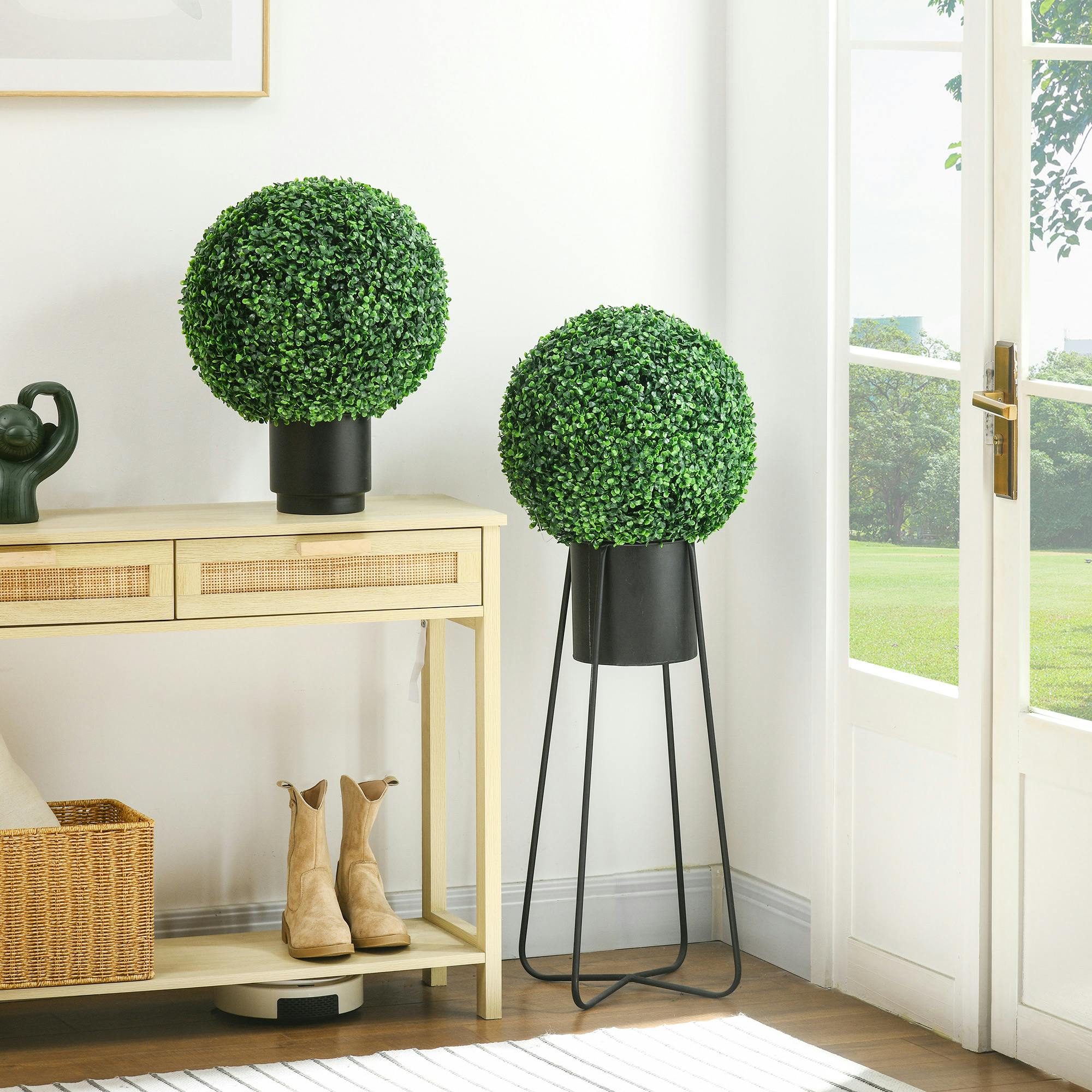 Portland Artificial Boxwood Topiary Ball Set - 2 Pack - Image 6