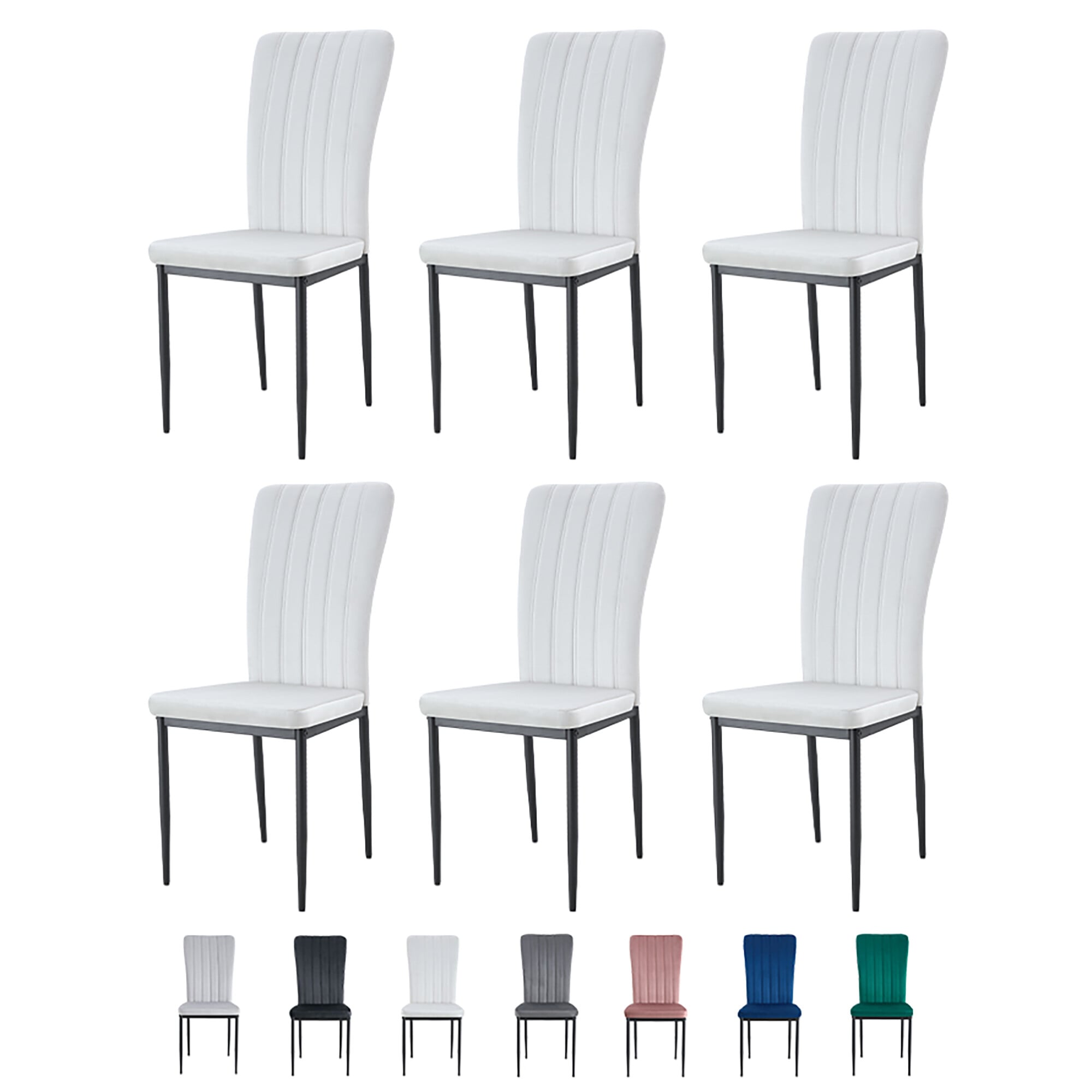 Rackhams Beige Set Of 6 Velvet Effect Dining Chairs Plush Padded Upholstered Accent Chair Elle