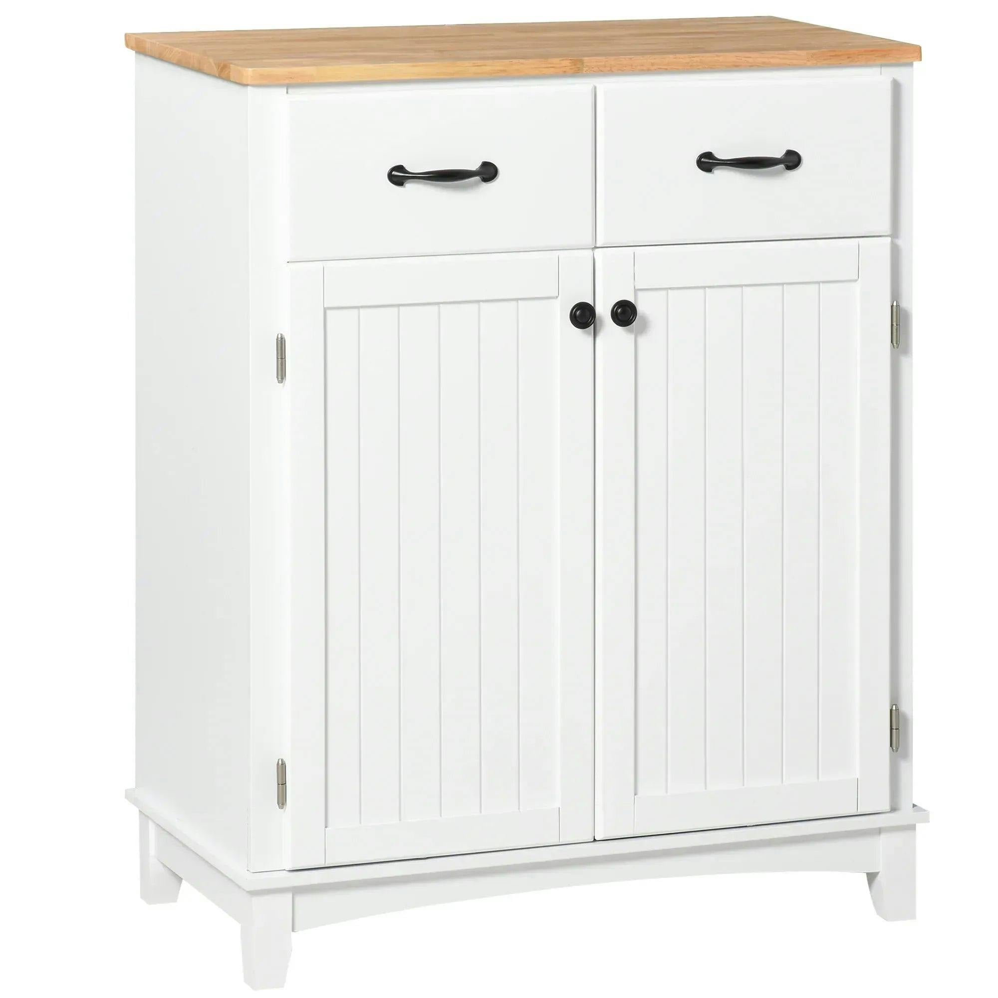 Homcom Unisex White Modern Sideboard Kitchen Storage Cabinet Drawer Living Dining Room In - Image 5