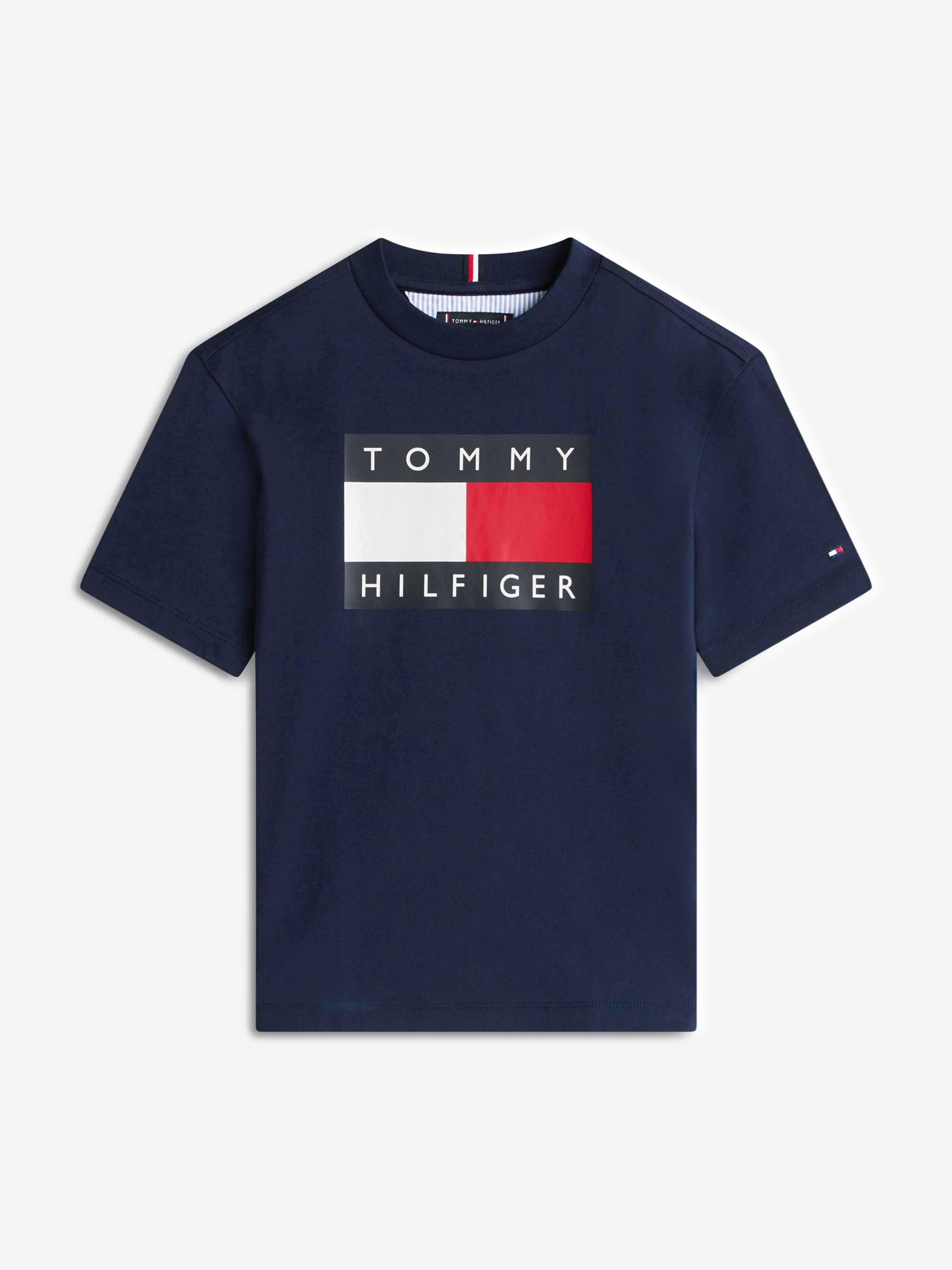 Tommy Hilfiger Boys Heritage Printed Flag T-Shirt In Navy - Navy - 14 Yrs
