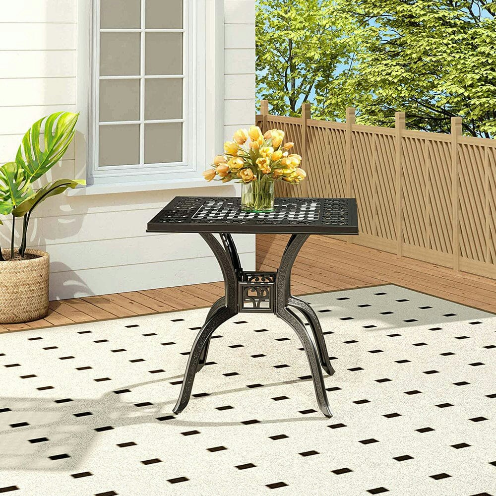 Rackhams Black Cast Aluminium Square Outdoor Dining Table