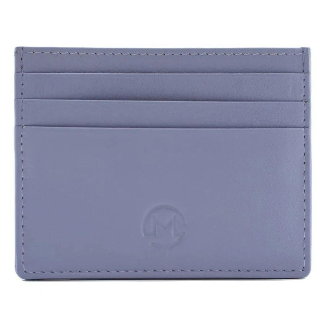 Mala Leather Lilac Origin Plain Leather Card Holder With Zip Pocket