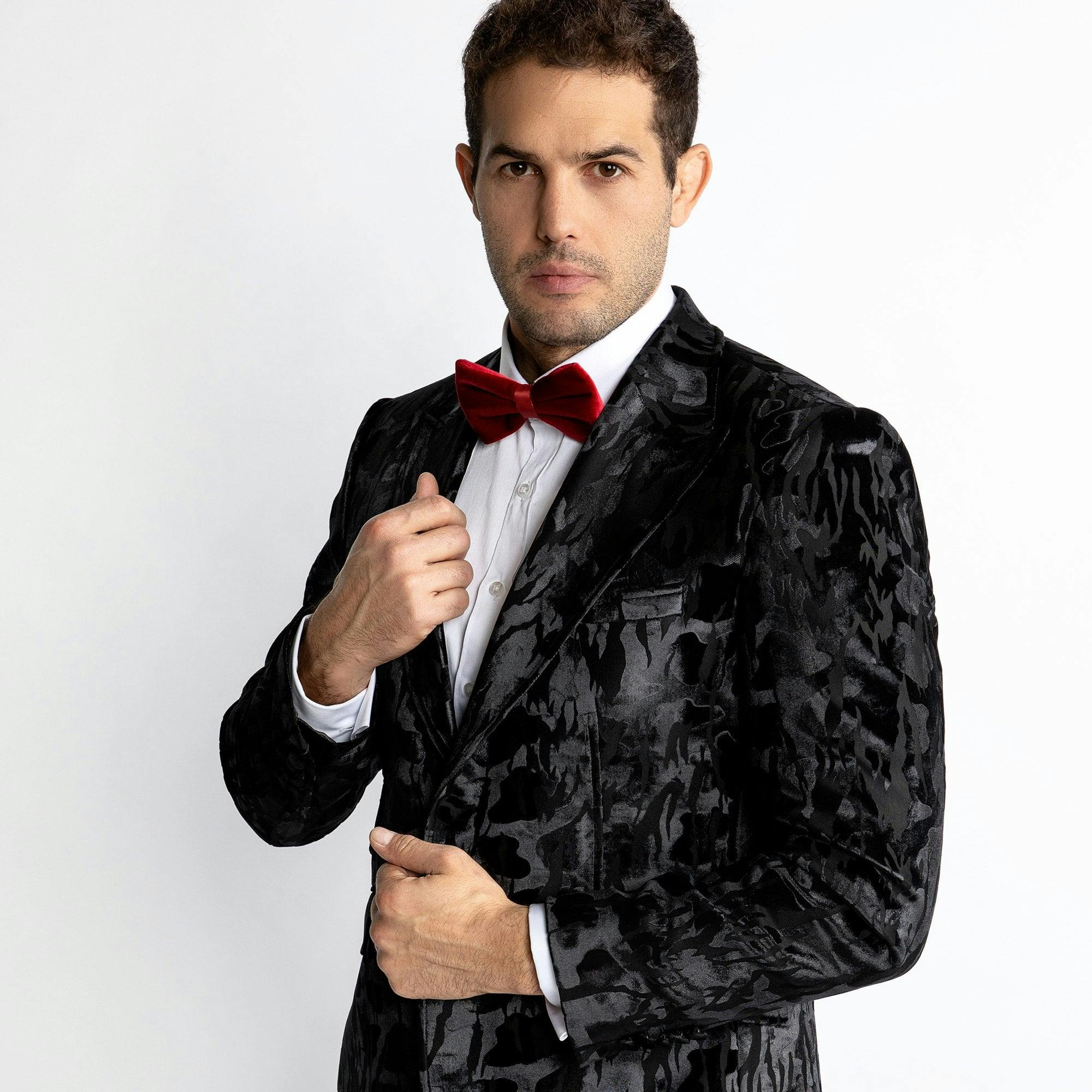 Claudio Lugli Black Luxury Fitted Zebra Print Dinner Jacket - 44 Uk/ 54 Eu