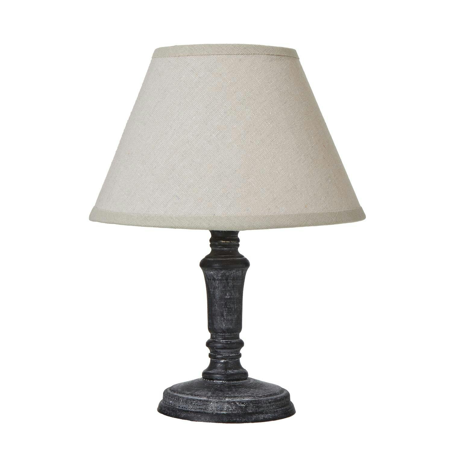 Rackhams Grey Palmyra Column Linen Table Lamp (Uk Plug) - One Size - 100% Mixed
