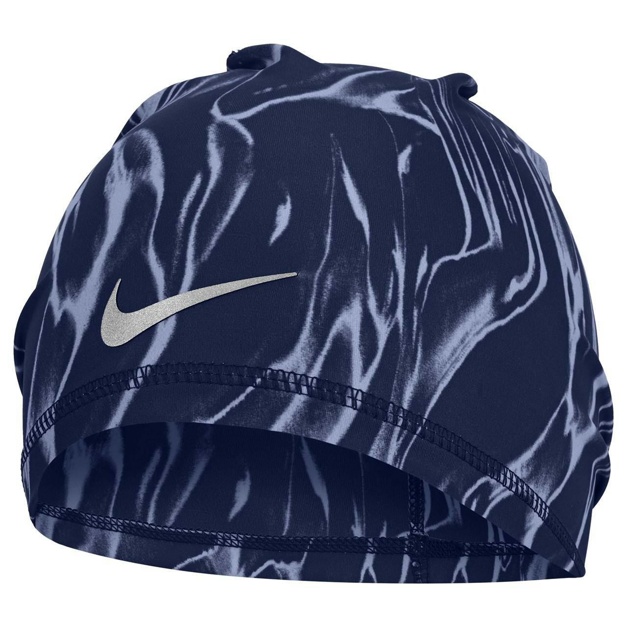 Nike Blue U Peak Marble Dri-Fit Uncuffed Beanie - One Size - 80% Polyester/20% Elastane