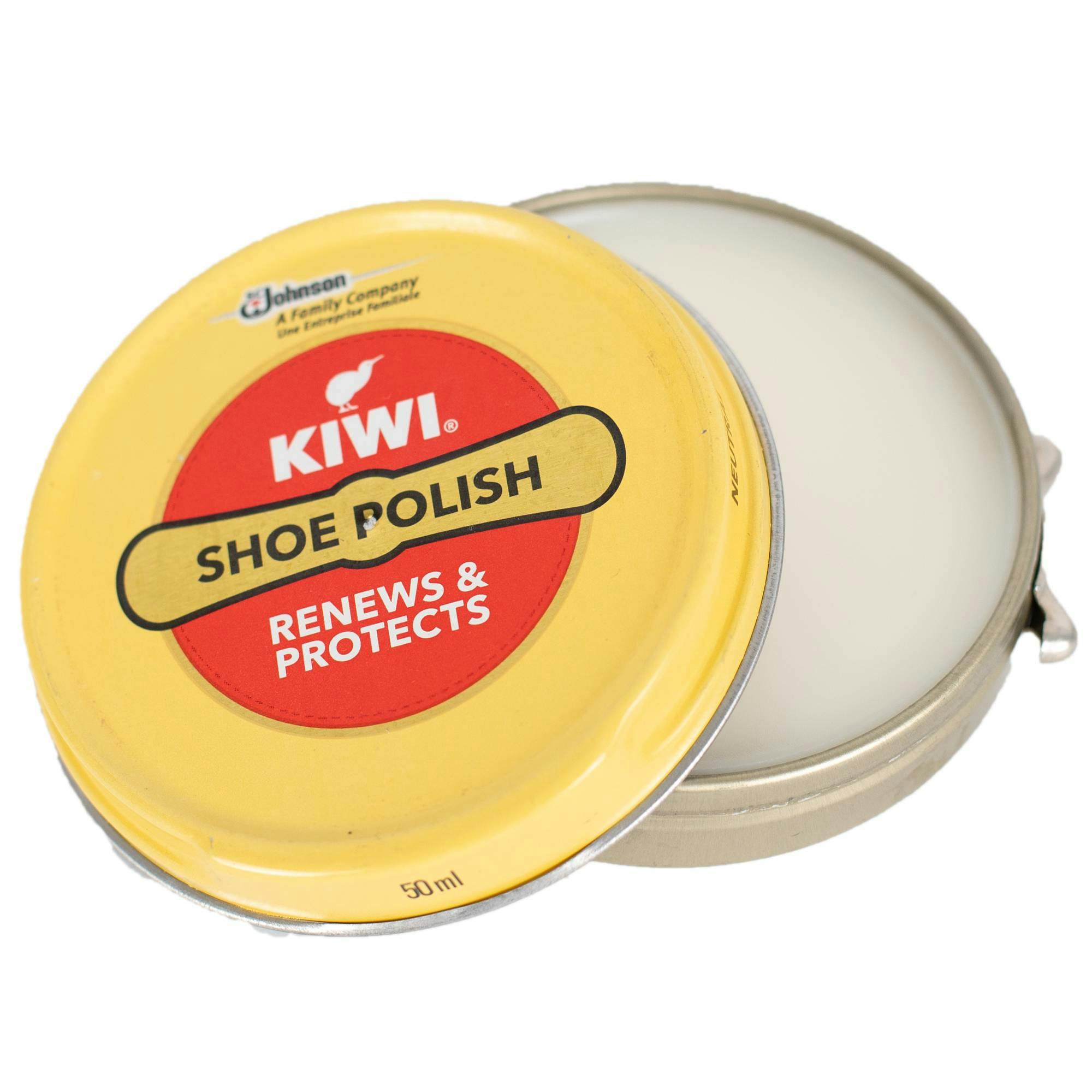 Kiwi Black Shoe Polish Wax - Classic Shine And Protection For Leather 50Ml - Neutral