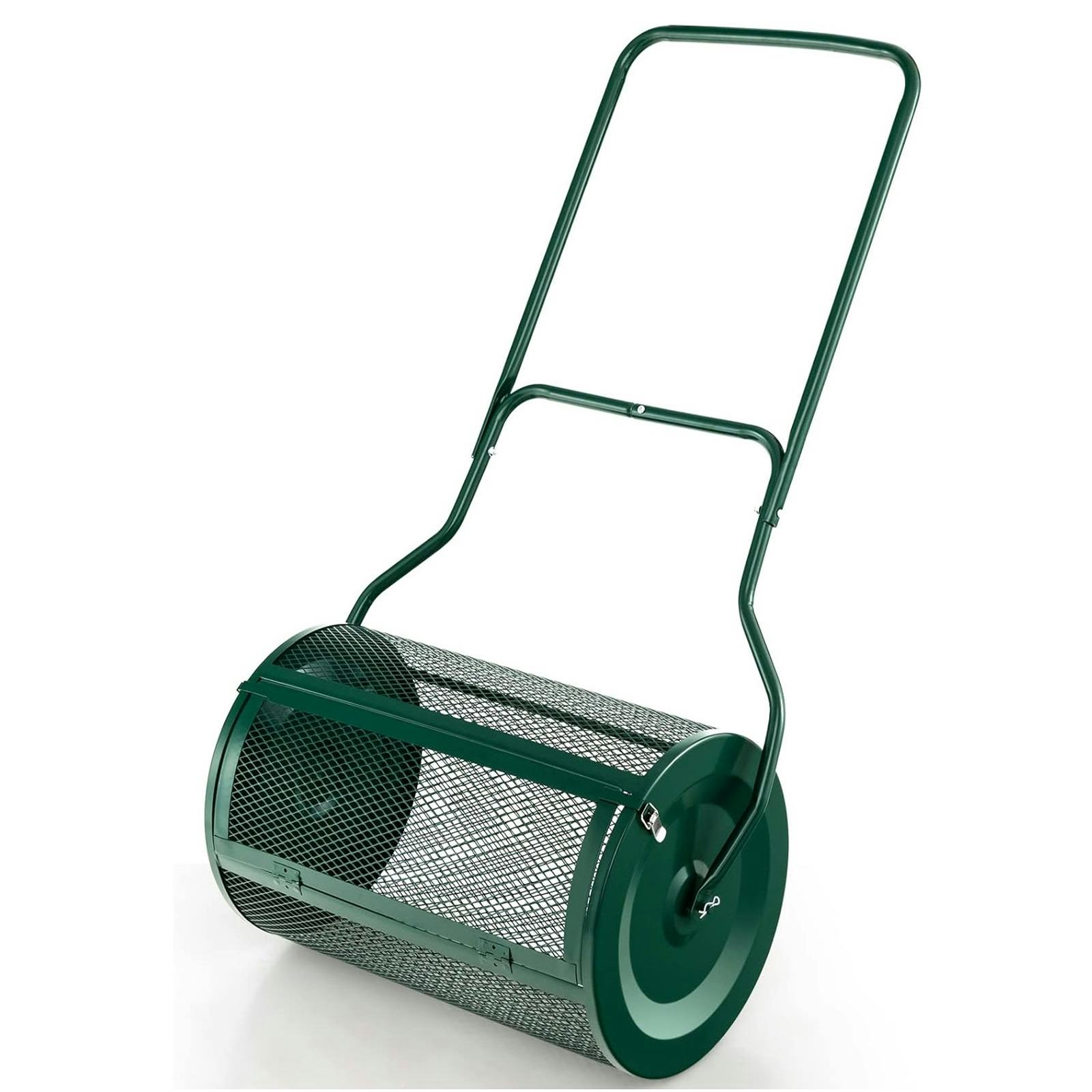 Rackhams 76L Garden Compost Spreader Roller For Lawn, Soil, Peat Moss & Manure