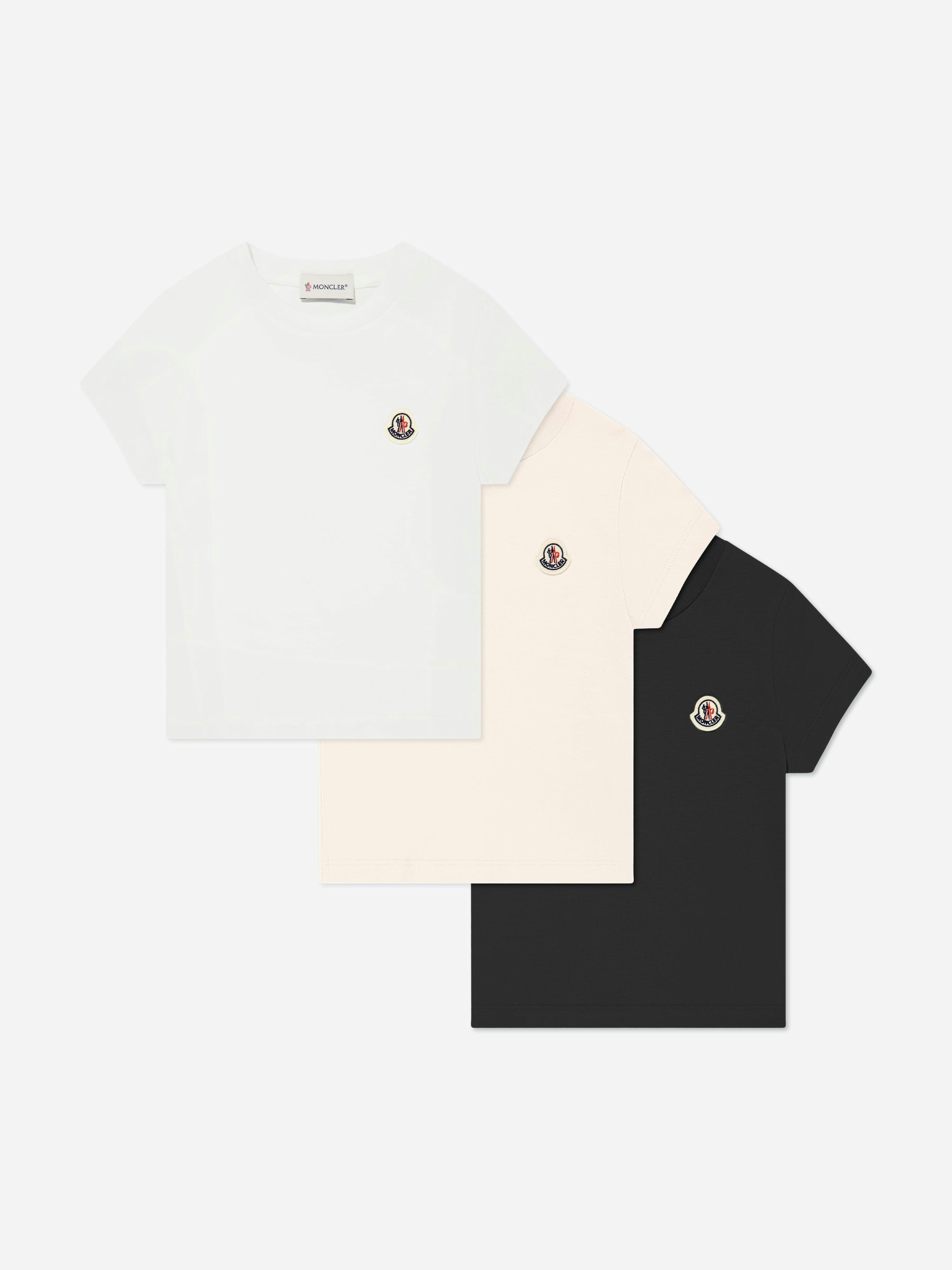 Moncler Enfant Girls 3 Pack T-Shirt Set In Multicolour - Multicoloured - 8 Yrs