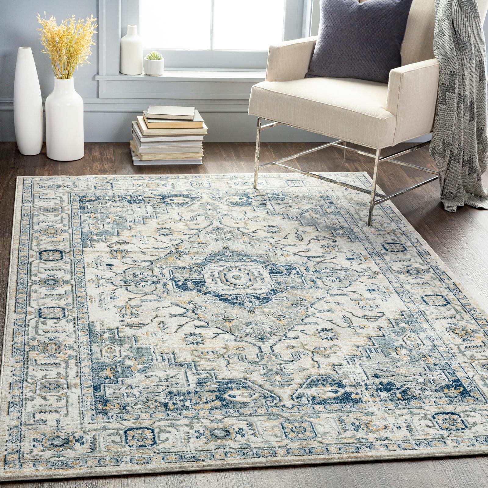 Livabliss Grey/Blue/Brown Jolie-Vintage Black Traditional Boho Rug - 160 X 220 Cm