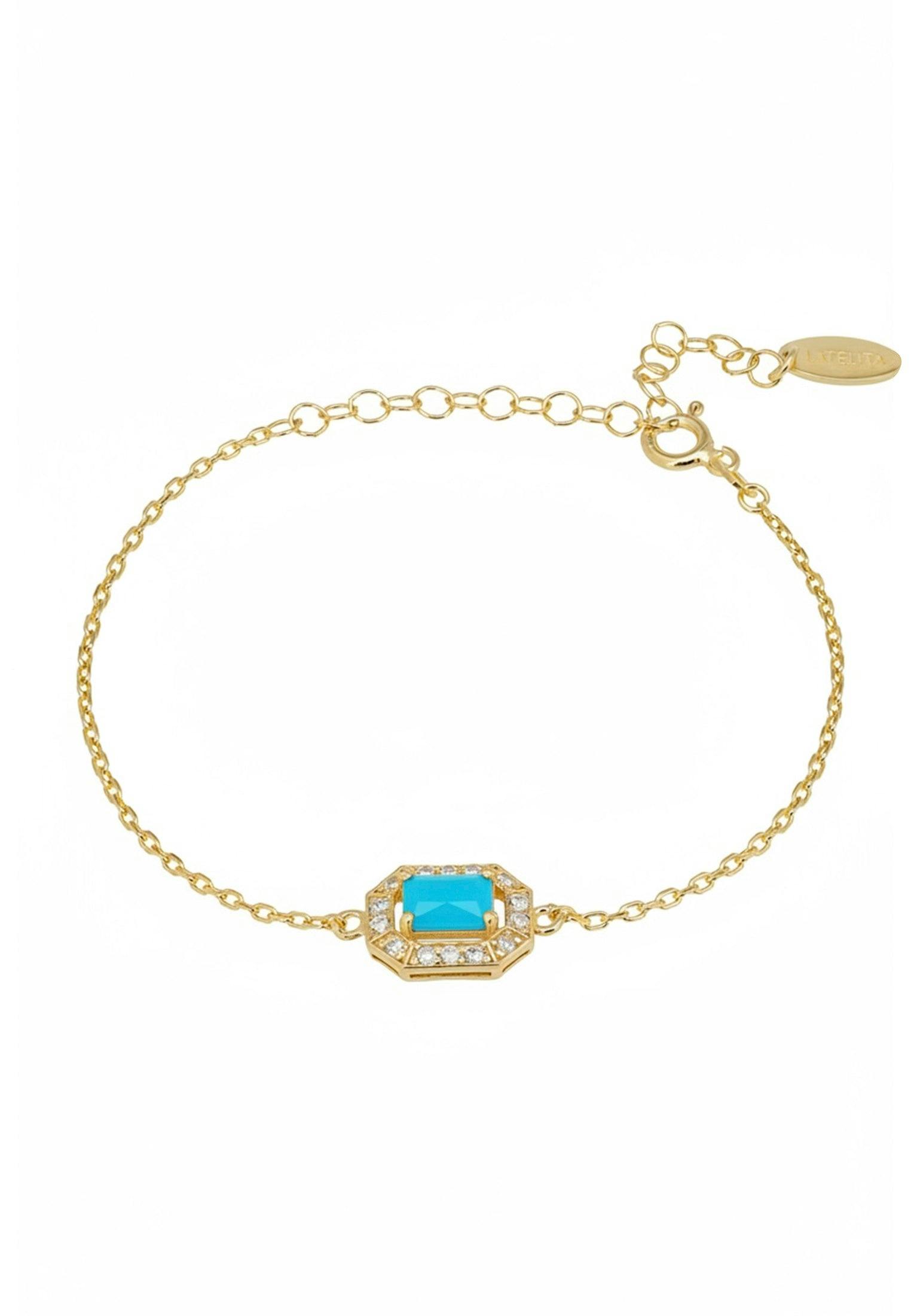 Latelita Turquoise/Gold Whistledown Gemstone Bracelet
