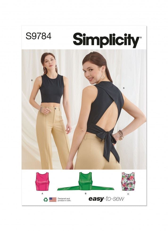 Simplicity Women's Sewing Pattern 9784, Tops For A (Xs-S-M-L-Xl-Xxl) - Easy - A (Xs-S-M-L-Xl-Xxl)
