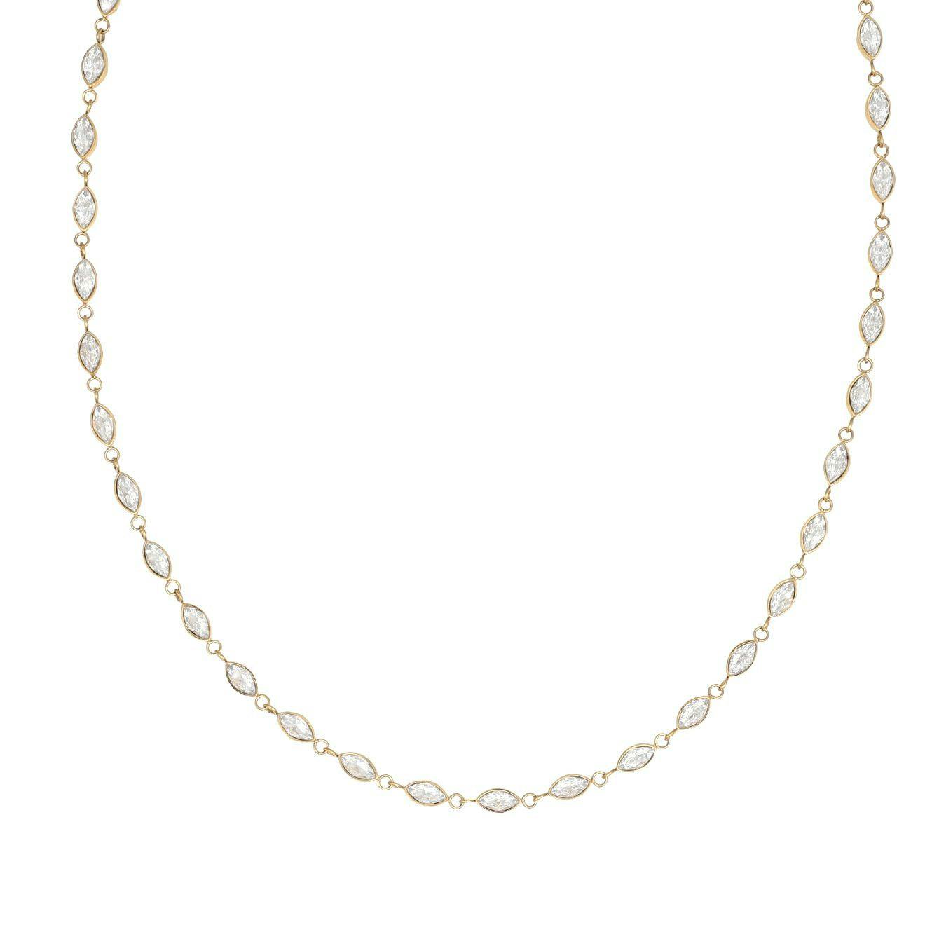 Say It With Womens Marquise Tennis Necklace - Image 2