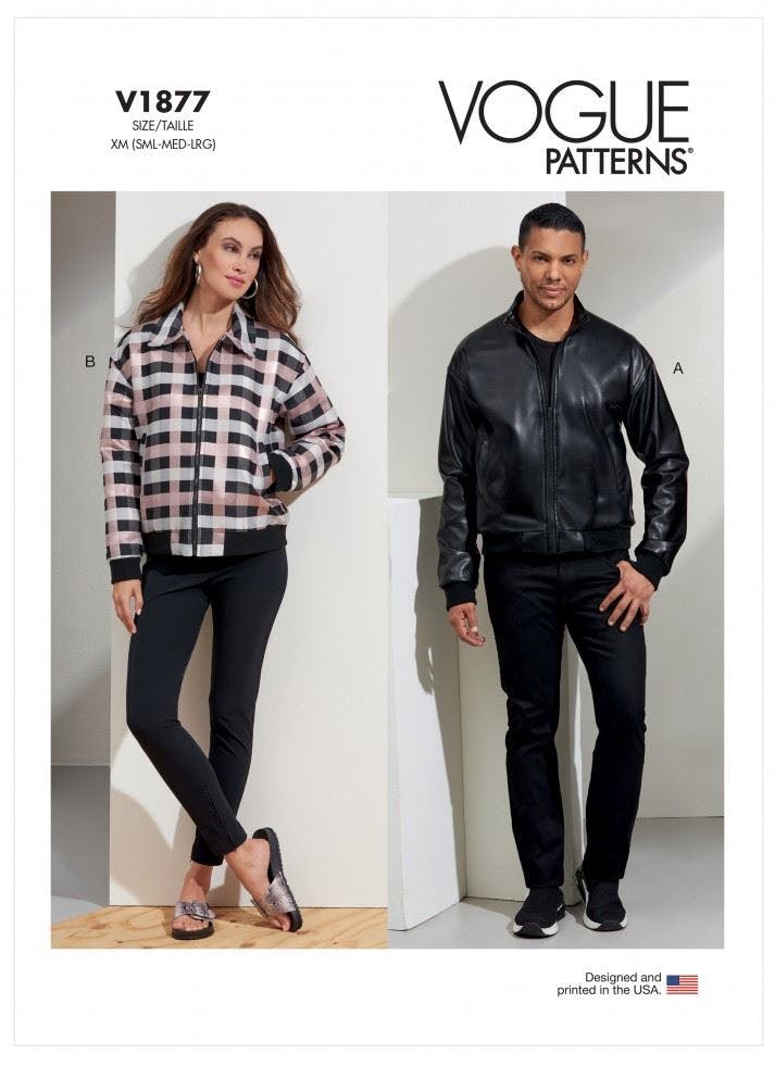 Vogue Women's Sewing Pattern 1877, Jackets For Men, Xm (S-M-L) - Intermediate - Xn (Xl-Xxl-Xxxl)