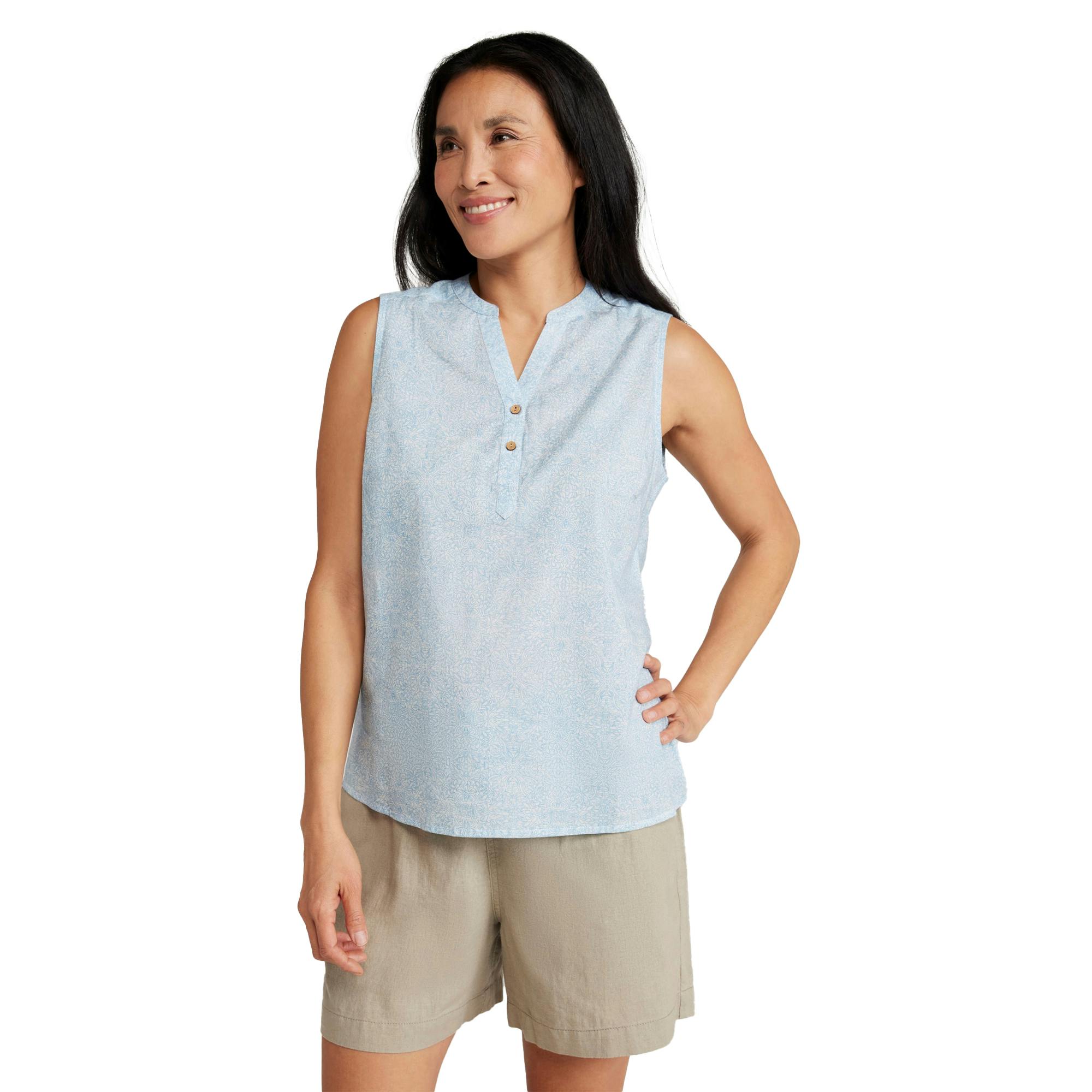 Mountain Warehouse Women's White Petra Printed Sleeveless Shirt - 20 Uk - 100% Cotton