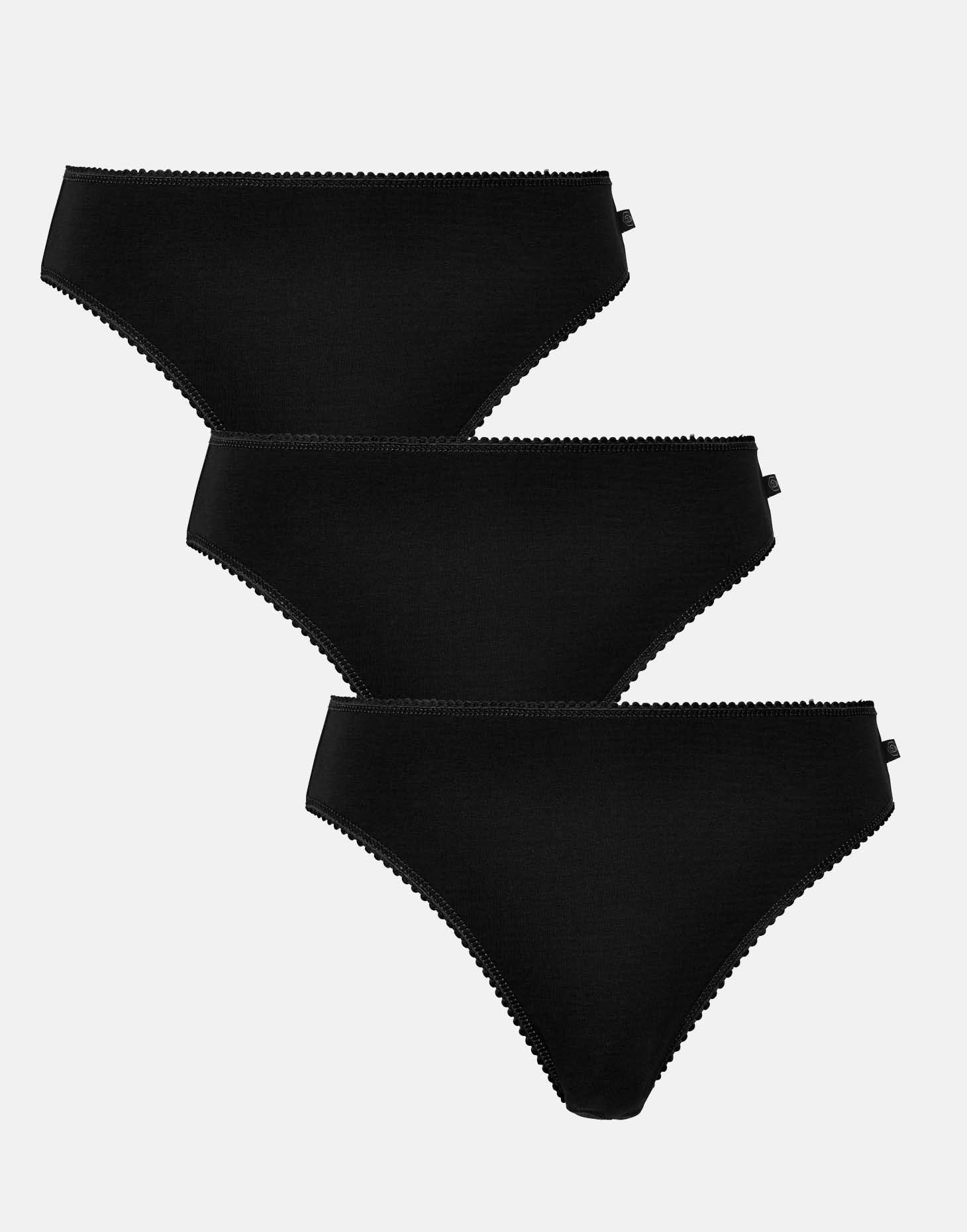 British Boxers Women's Black Three-Pack High Leg Knickers – - 3X-Large