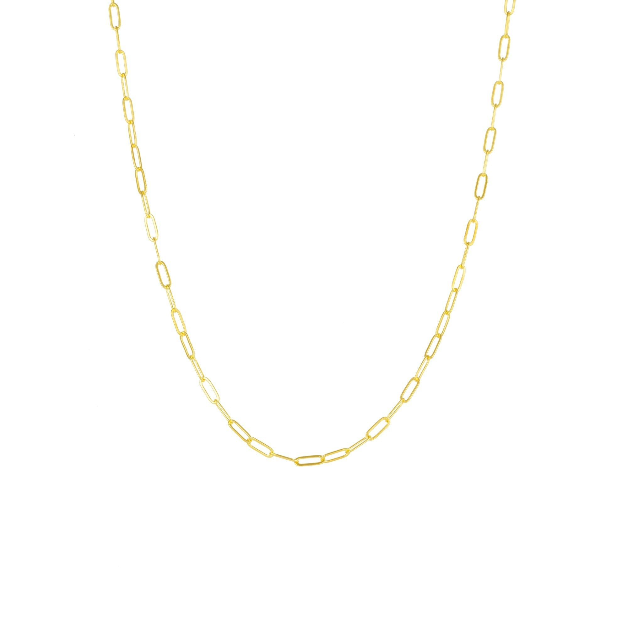 Spero London Silver/Gold Sterling Large Rectangular Chain Necklace