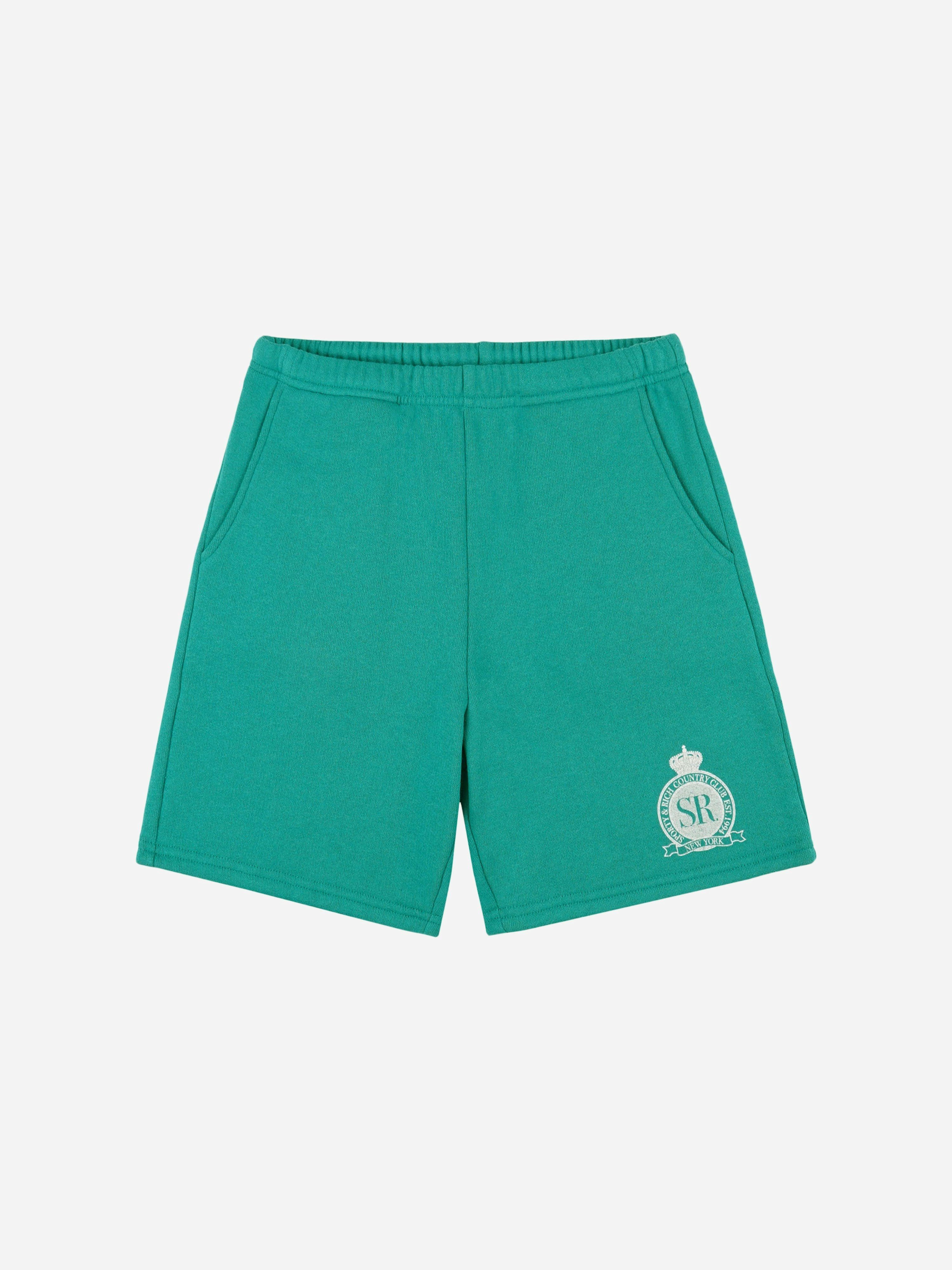 Sporty & Rich Green Kids Royal Club Gym Shorts In - 2 - 4 Yrs