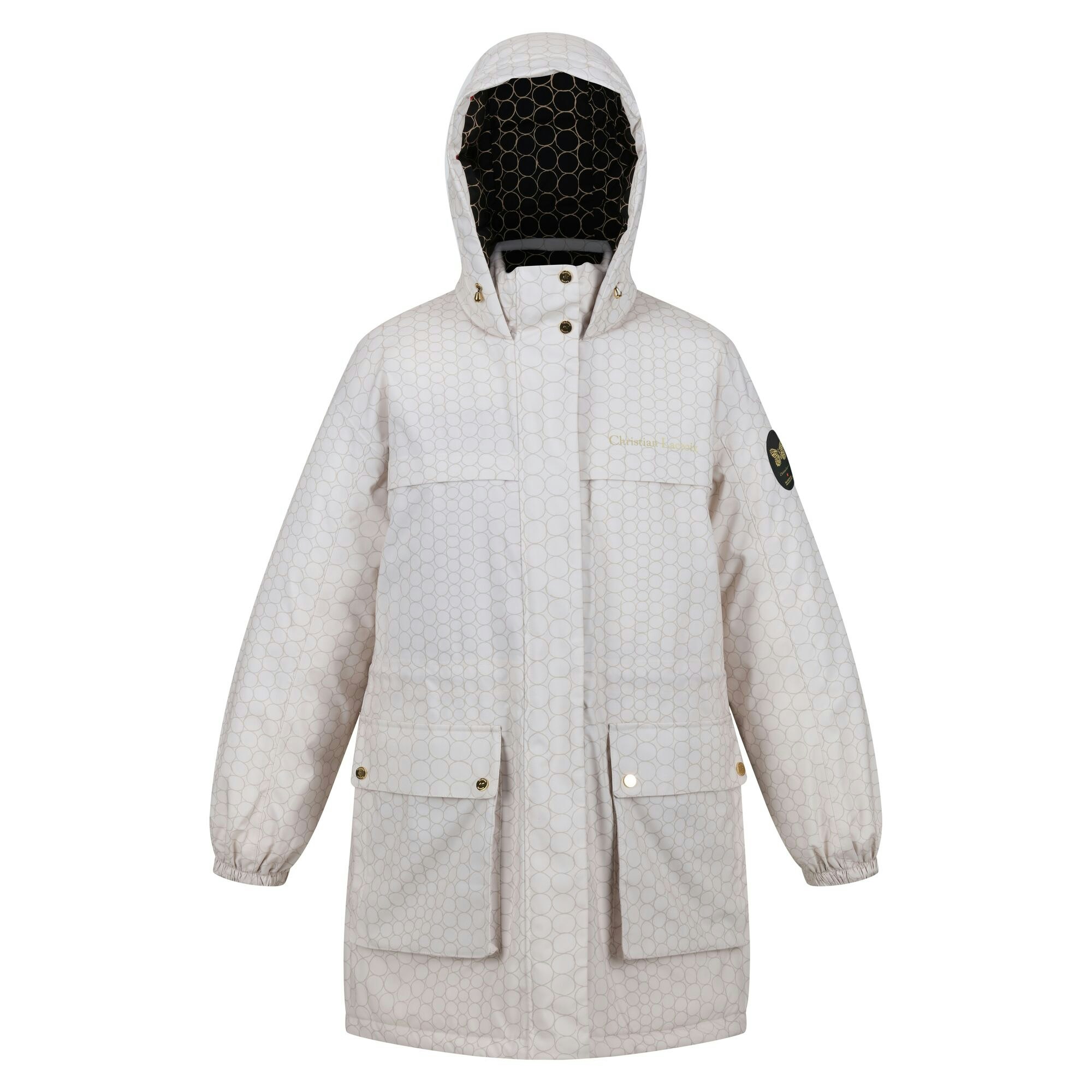 Regatta Women's Beige/Black Christian Lacroix Cailar Pearl Longline Waterproof Jacket - 12 Uk