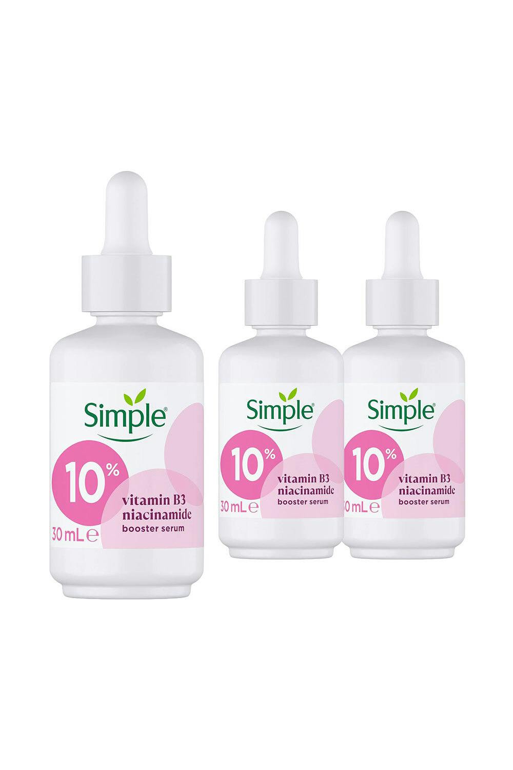 Simple 10% Niacinamide Serum Vitamin B3 Booster Brightening Skin, 30Ml - 3 Pack