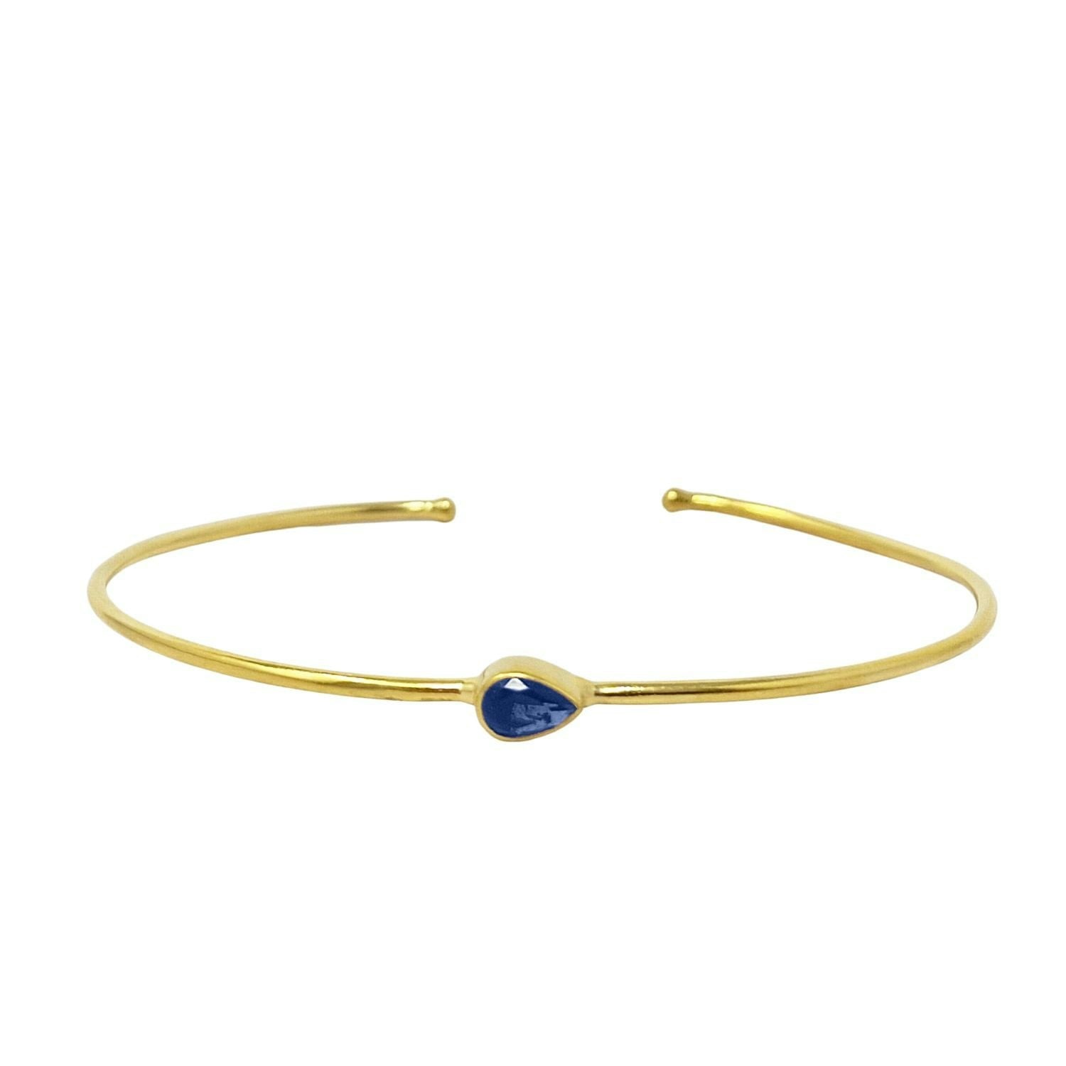 Harfi Blue/Gold Topaz December Birthstone Plated Bangle