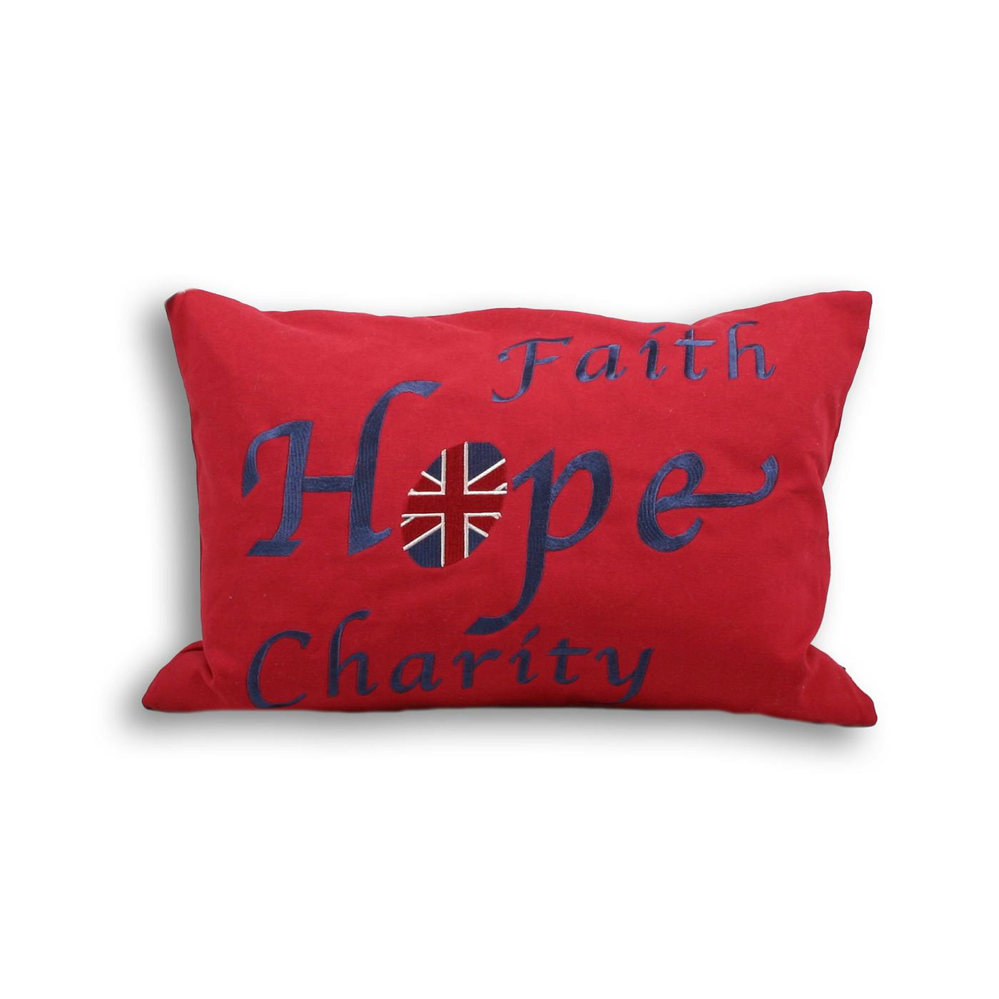 Riva Home Red Faith Cushion Cover - 35X50cm - 100% Cotton