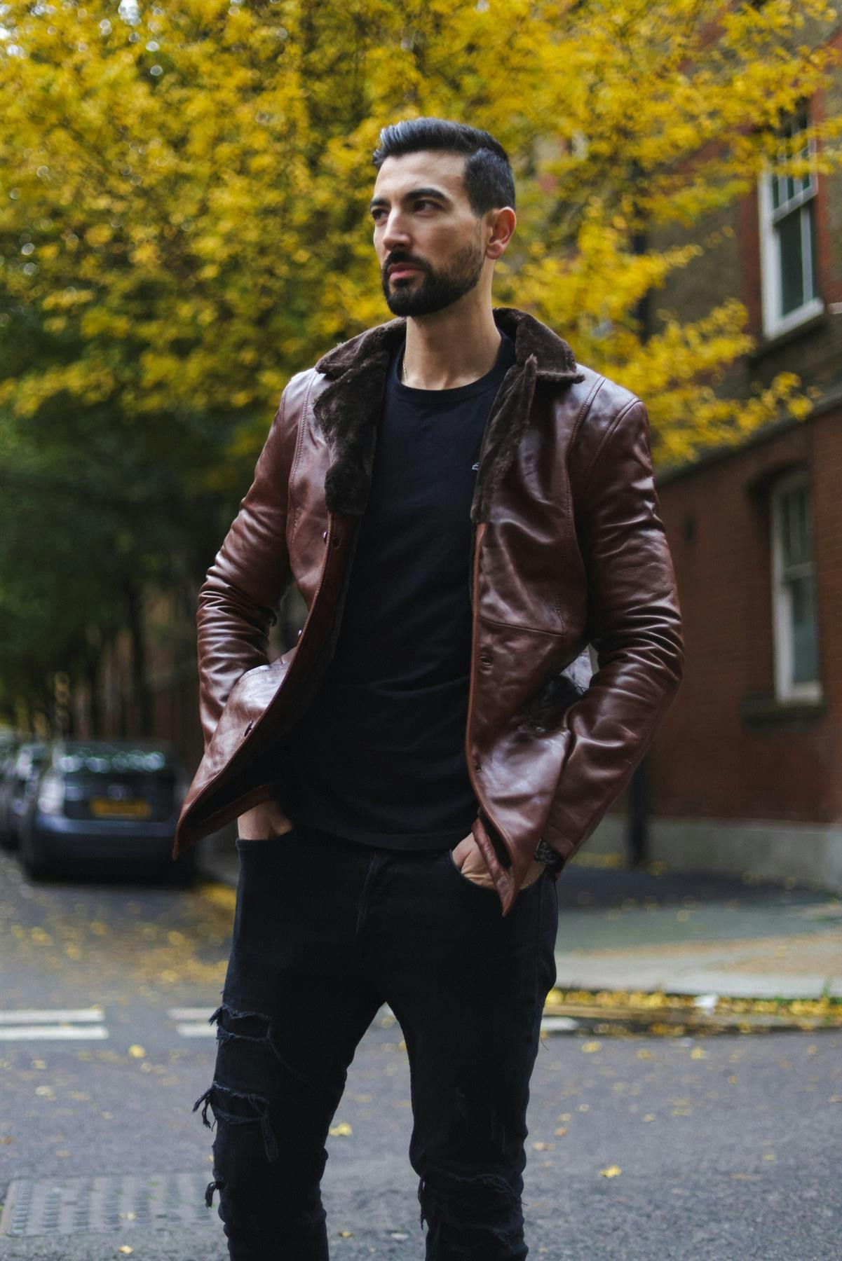 Infinity Leather Men's Reefer Leather Jacket - Tadcaster - Tan - Uk 4XL | Eu 58 | Us 48