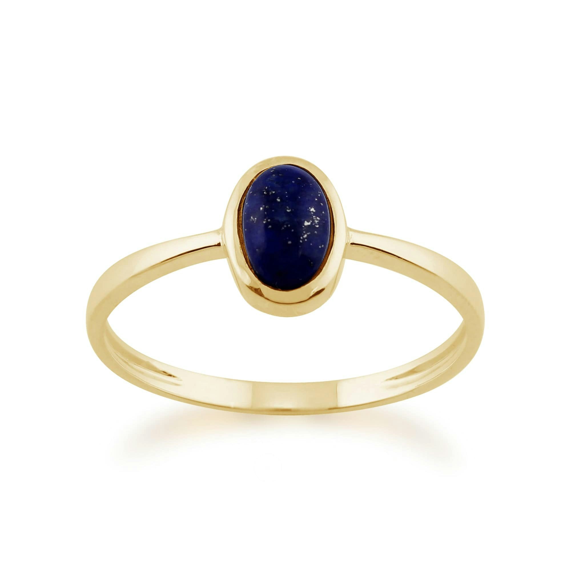 Gemondo Yellow/Gold 9Ct 0.56Ct Lapis Lazuli Single Stone Oval Framed Ring - O