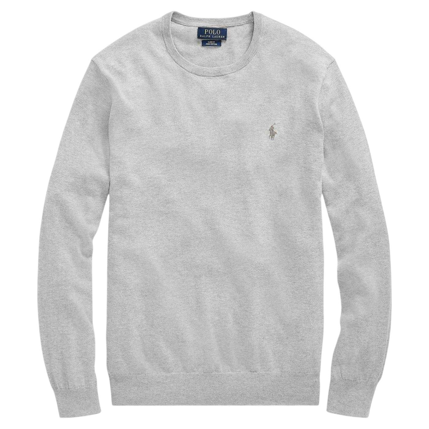 Ralph Lauren Men's Pima Crew Neck Sweatshirt - Heather - Xxl - Heather - 100% Cotton