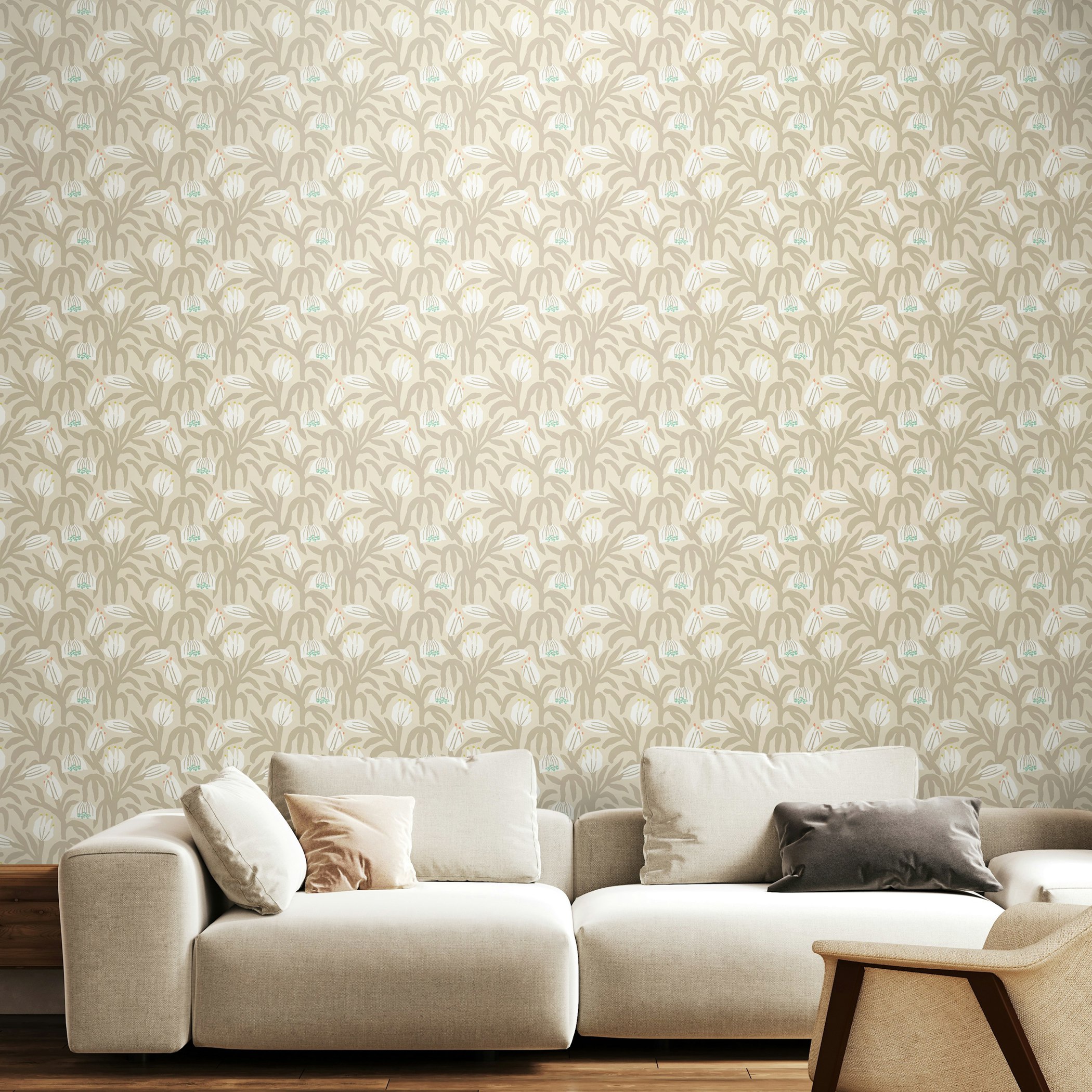 Rackhams Chunky Flower - Hazelwood 10M Wallpaper