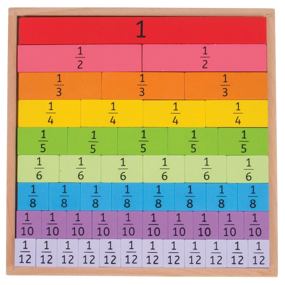 Bigjigs Toys Wooden Fractions Tray
