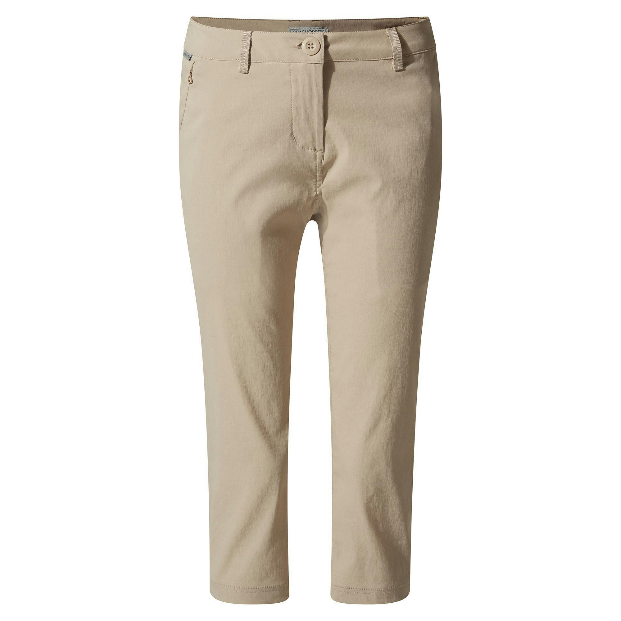 Craghoppers Women's / Kiwi Pro Ii Cropped Trousers - Desert Sand - 14 Uk - Desert Sand - 96% Polyamide/4% Elastane