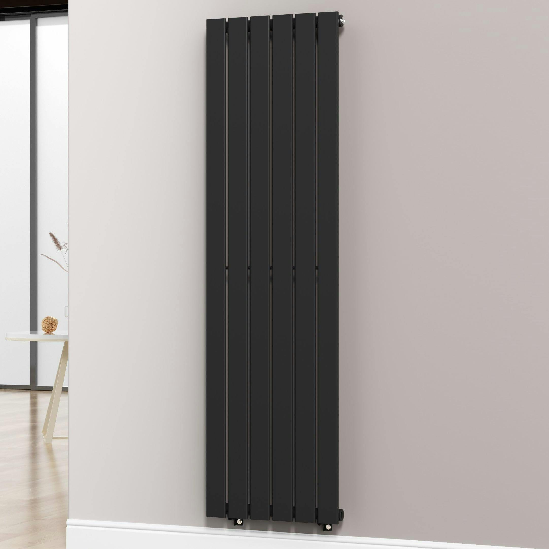 Myhomeware Black 452 X 1600 Mm Modern Vertical Flat Panel Designer Radiator Single Panel Radiator Heater